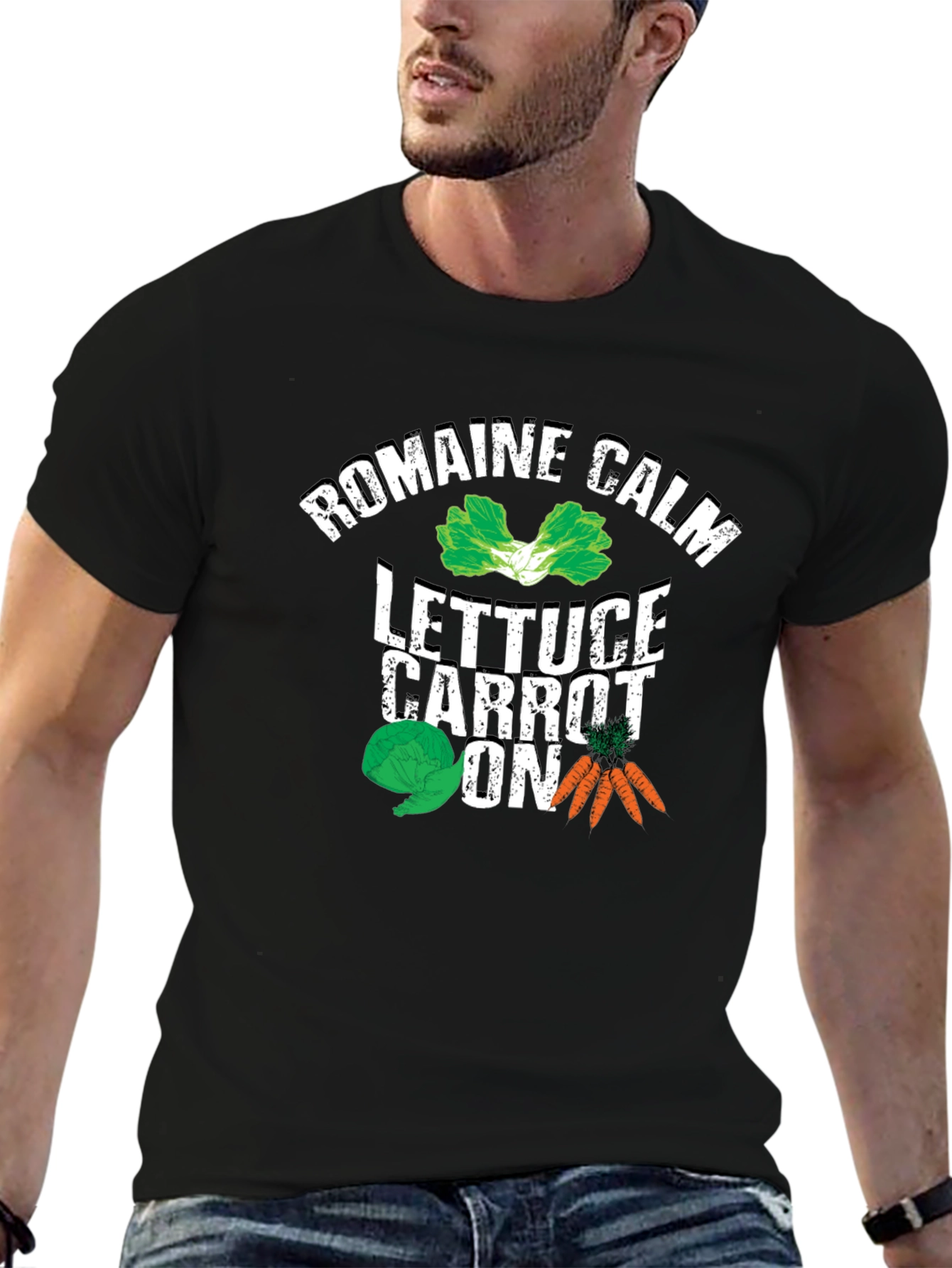 Romaine Calm Lettuce Carrot On Graphic T-Shirt