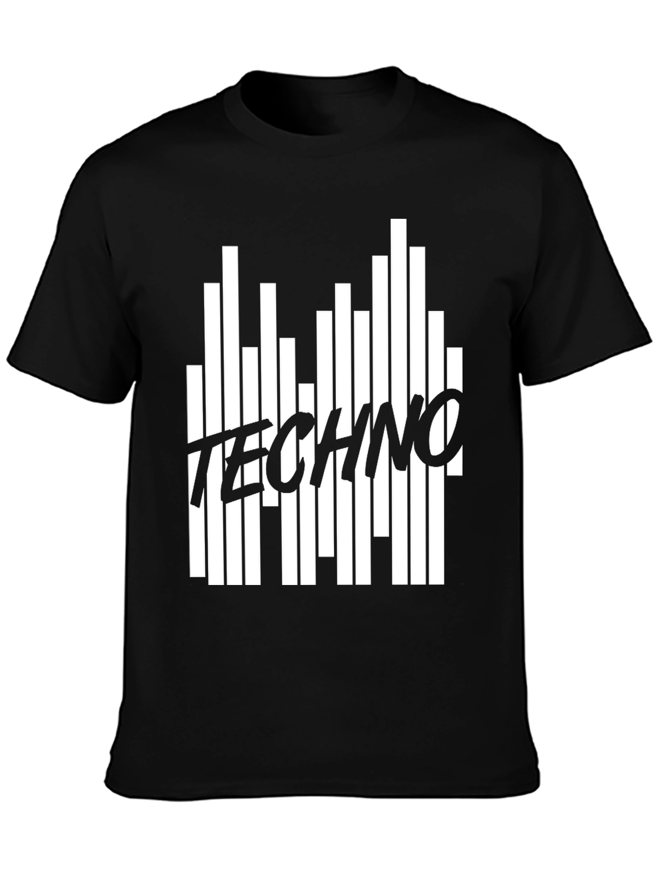 Techno Music Black Graphic T-Shirt