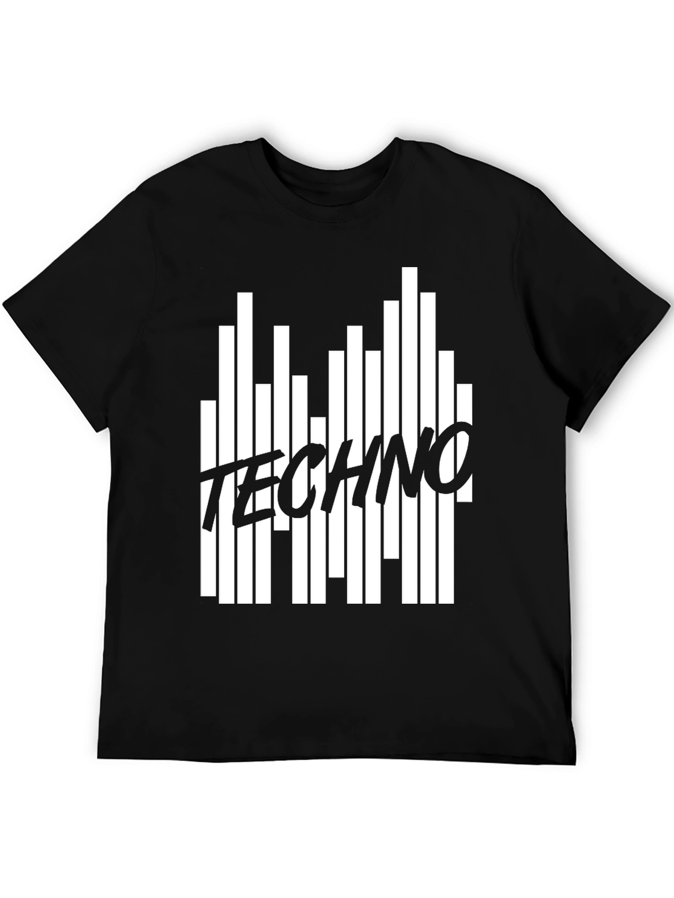 Techno Music Black Graphic T-Shirt