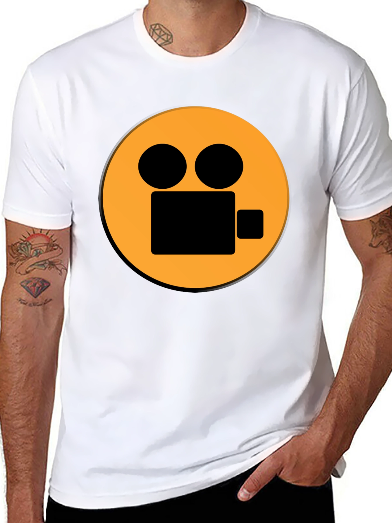 Camera Graphic Black T-Shirt - Movie Lover Tee