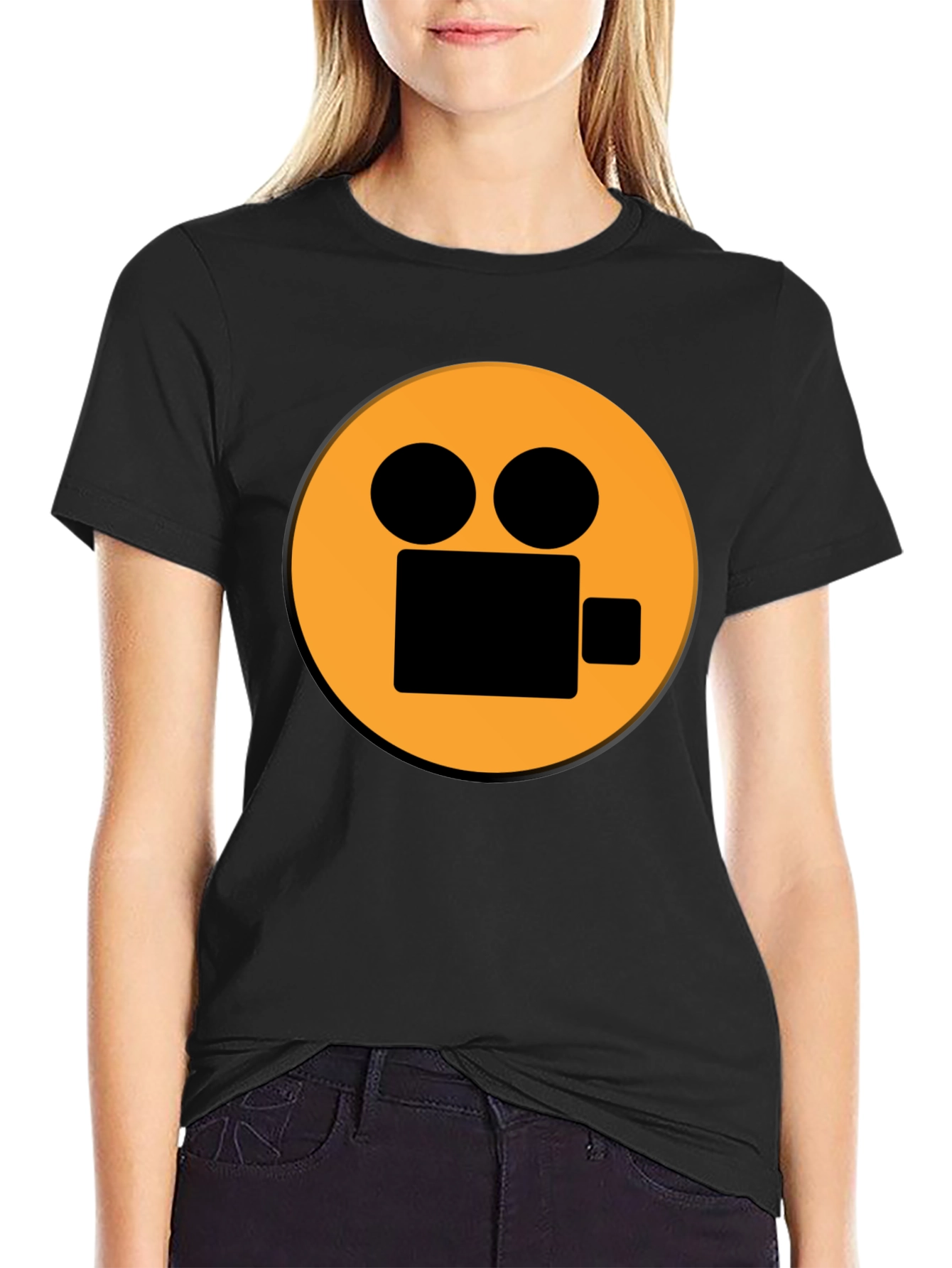 Camera Graphic Black T-Shirt - Movie Lover Tee