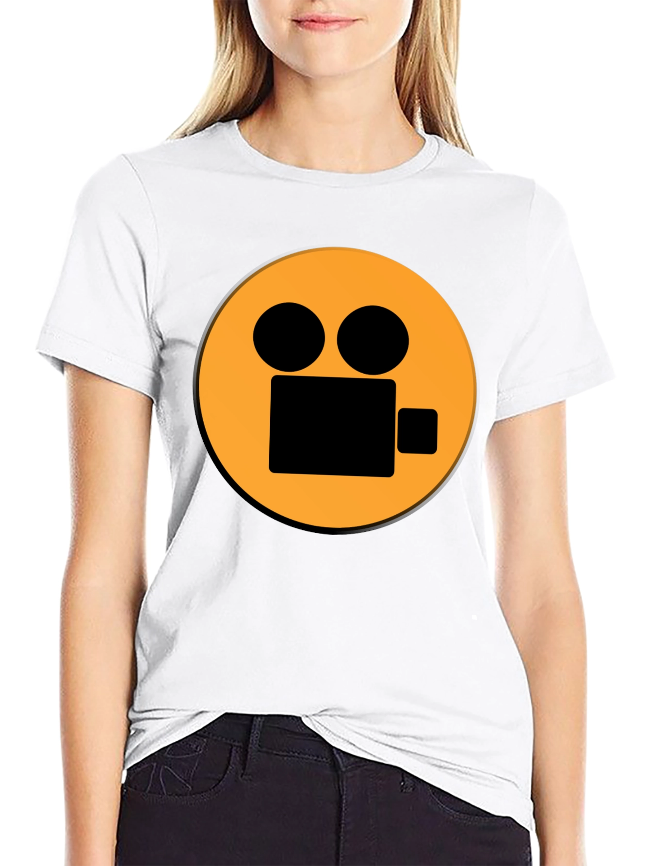 Camera Graphic Black T-Shirt - Movie Lover Tee
