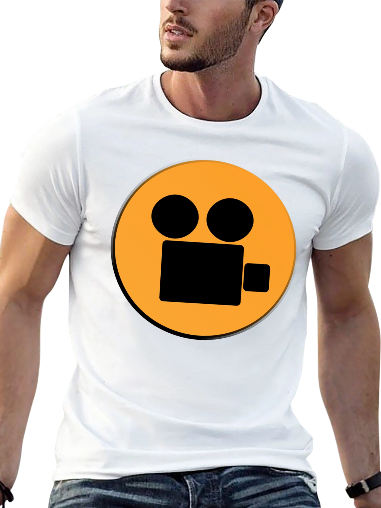 Camera Graphic Black T-Shirt - Movie Lover Tee