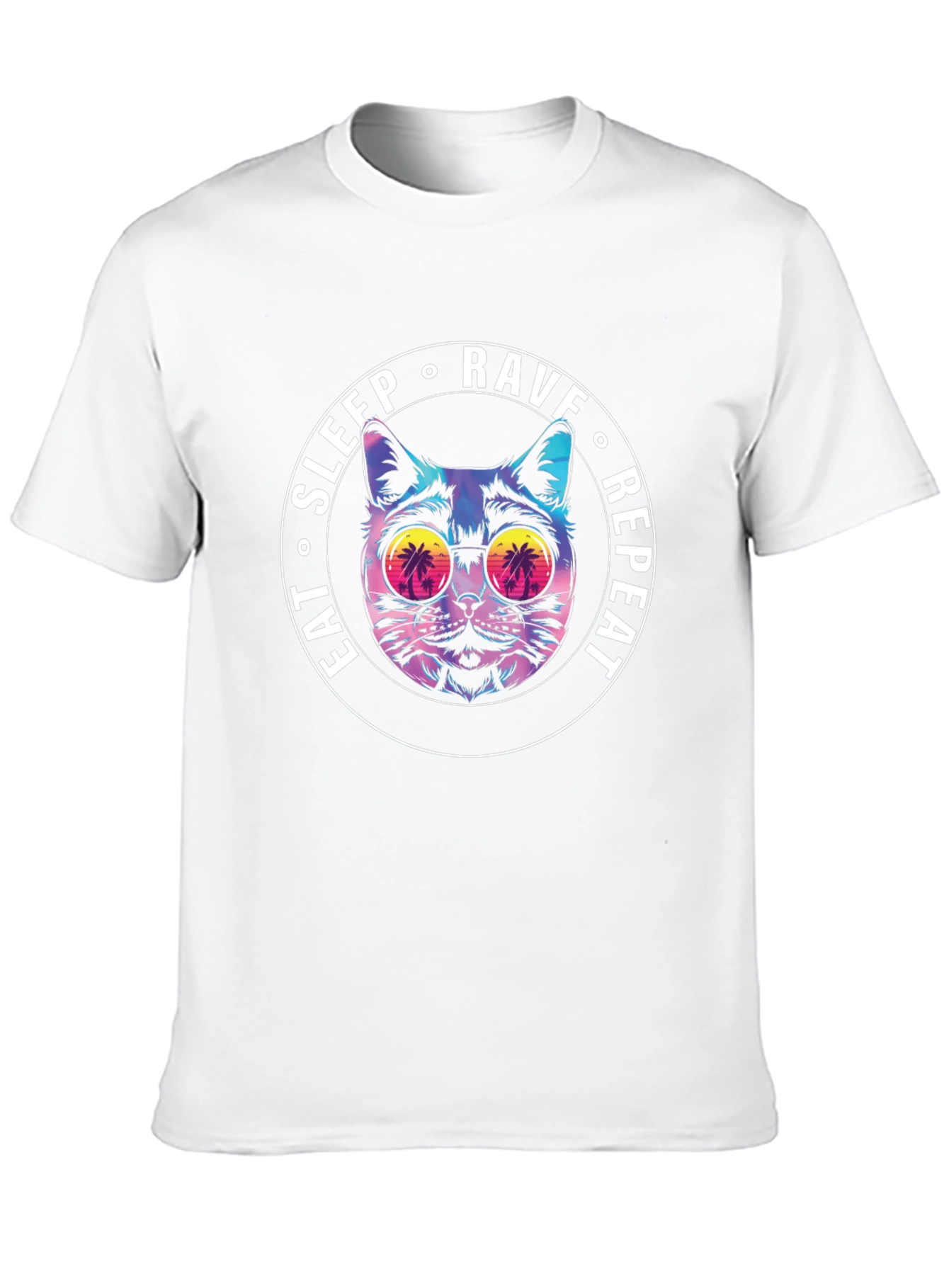 Eat Sleep Rave Repeat Cat T-Shirt