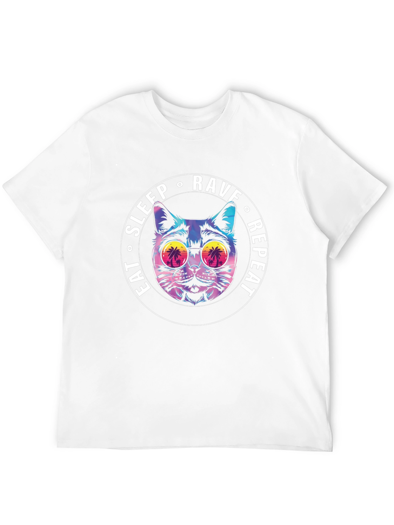Eat Sleep Rave Repeat Cat T-Shirt