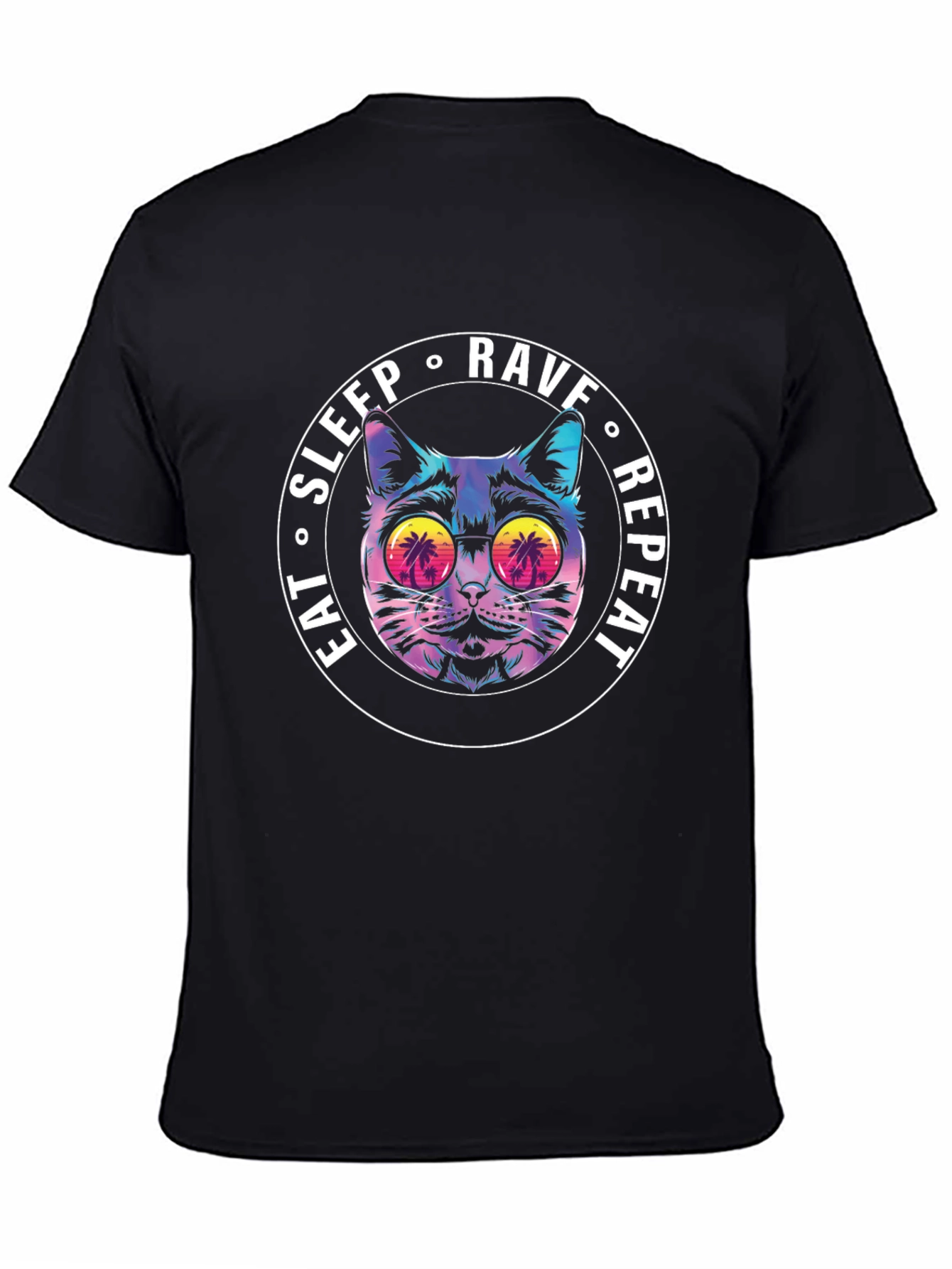 Eat Sleep Rave Repeat Cat T-Shirt