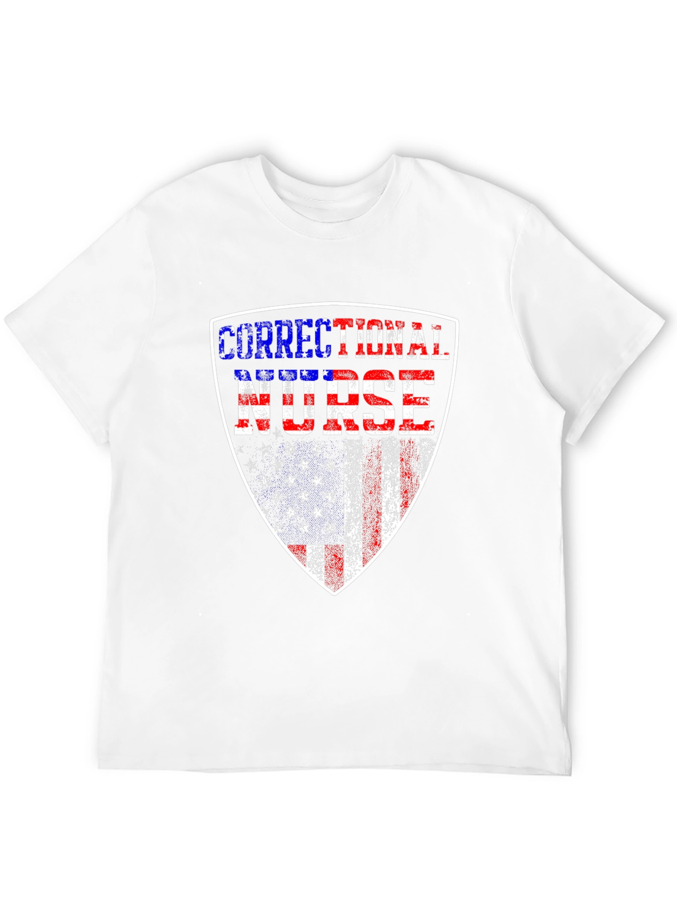 Correctional Nurse American Flag Shield T-Shirt