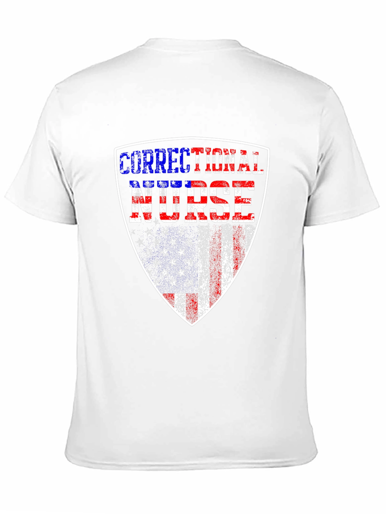 Correctional Nurse American Flag Shield T-Shirt