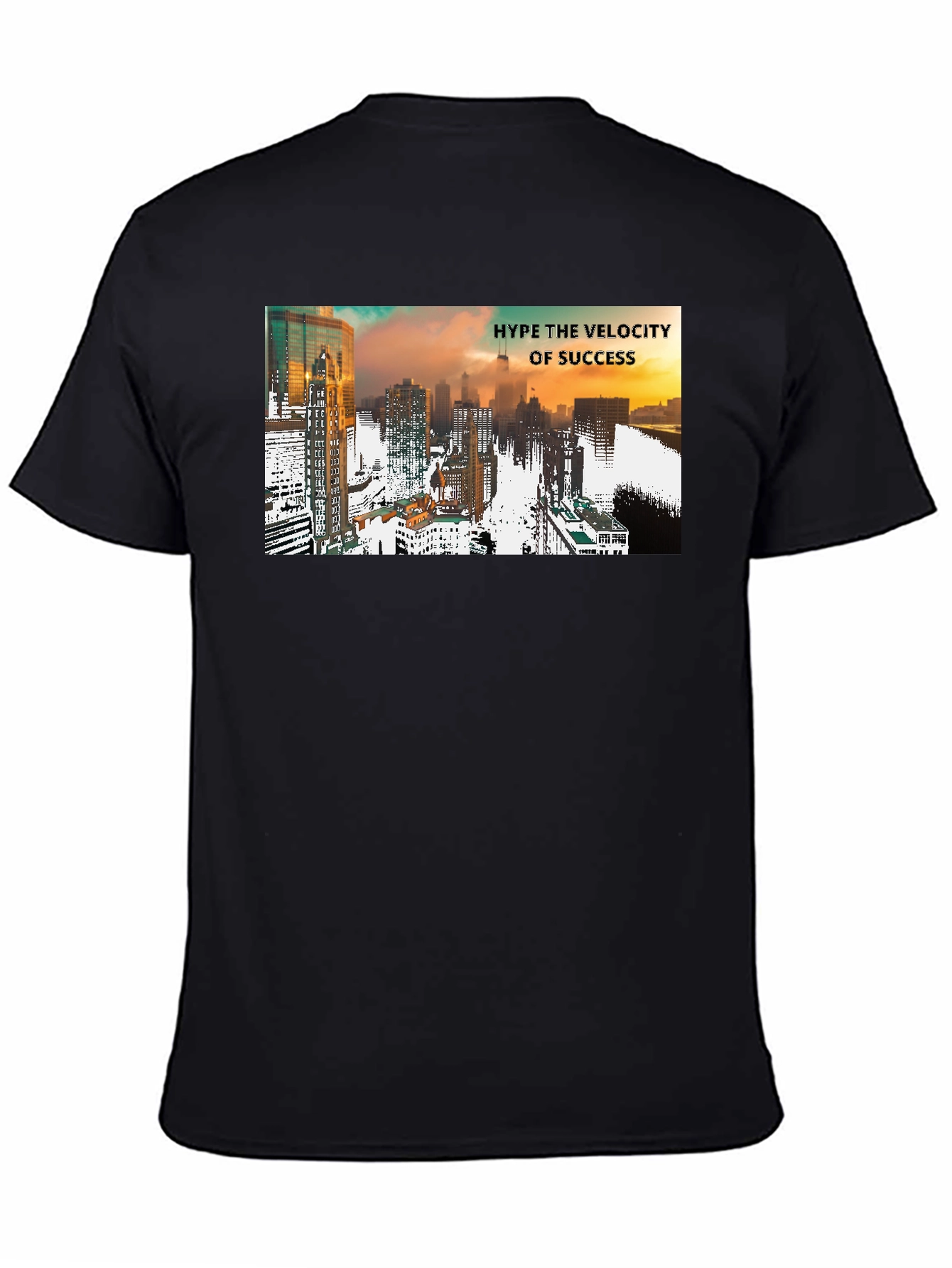 Hype Velocity of Success Cityscape Black T-Shirt