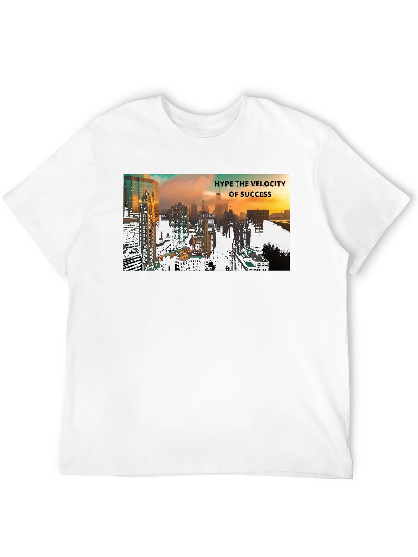 Hype Velocity of Success Cityscape Black T-Shirt