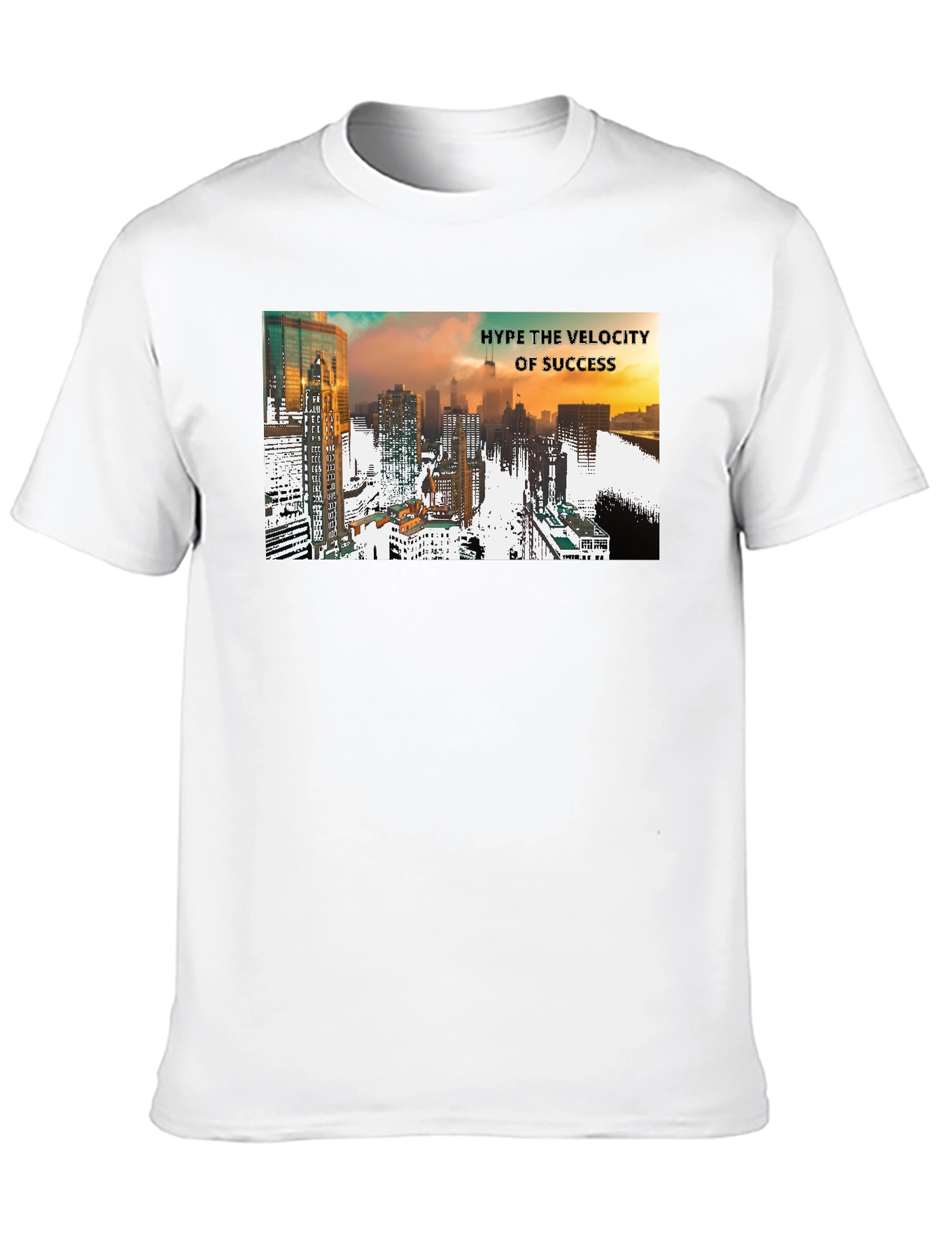 Hype Velocity of Success Cityscape Black T-Shirt
