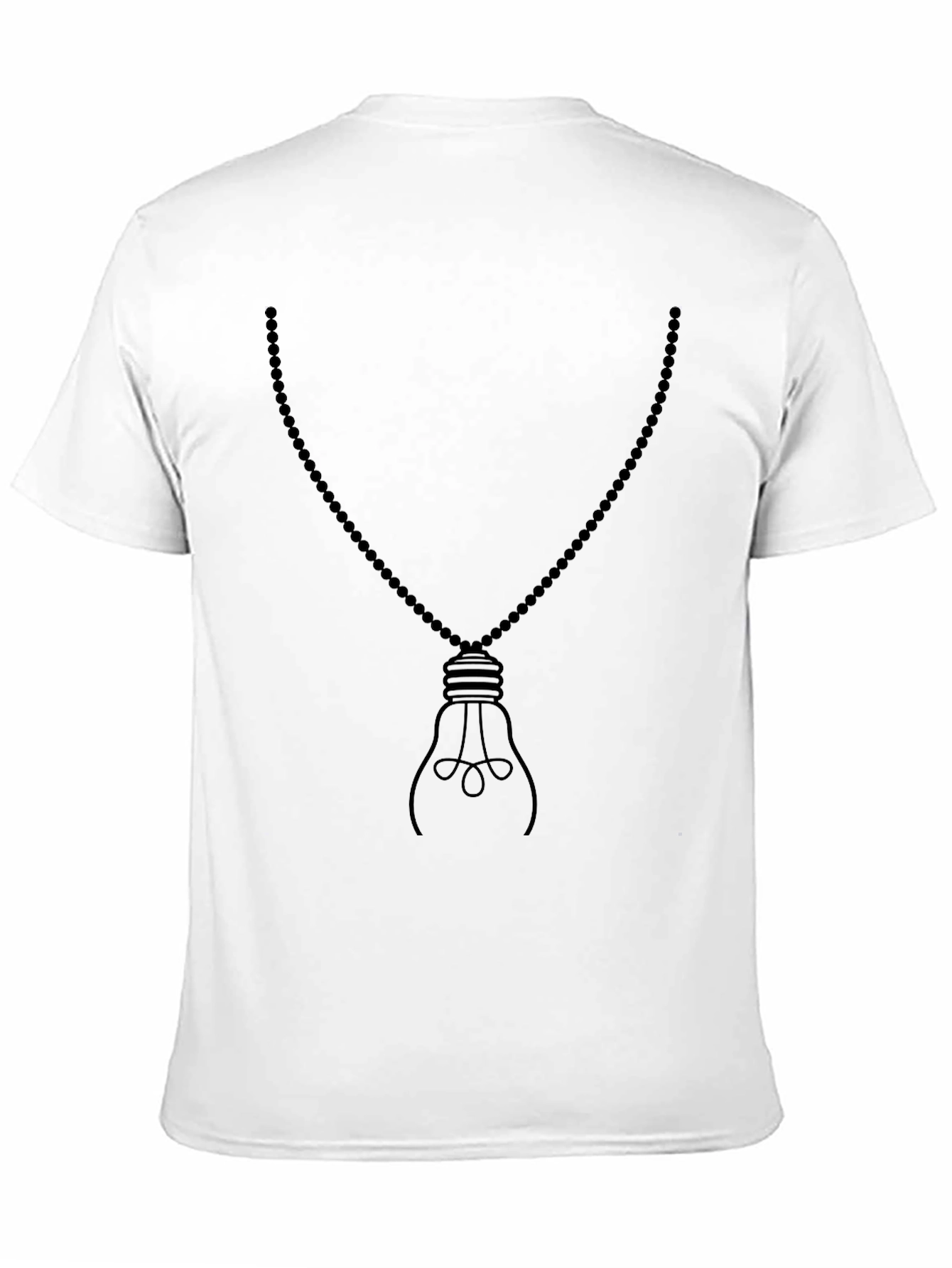 Mens Black Light Bulb Necklace Graphic Tee
