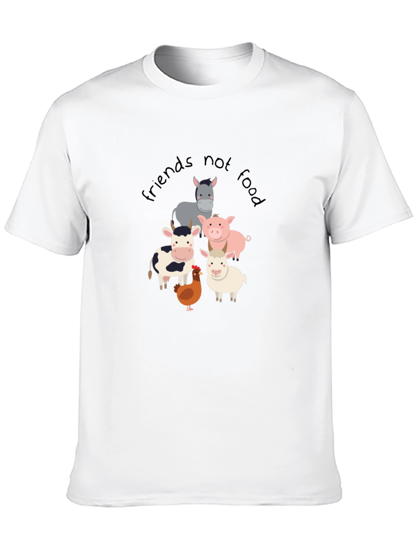 Friends Not Food T-Shirt - Vegan Animal Lover Tee