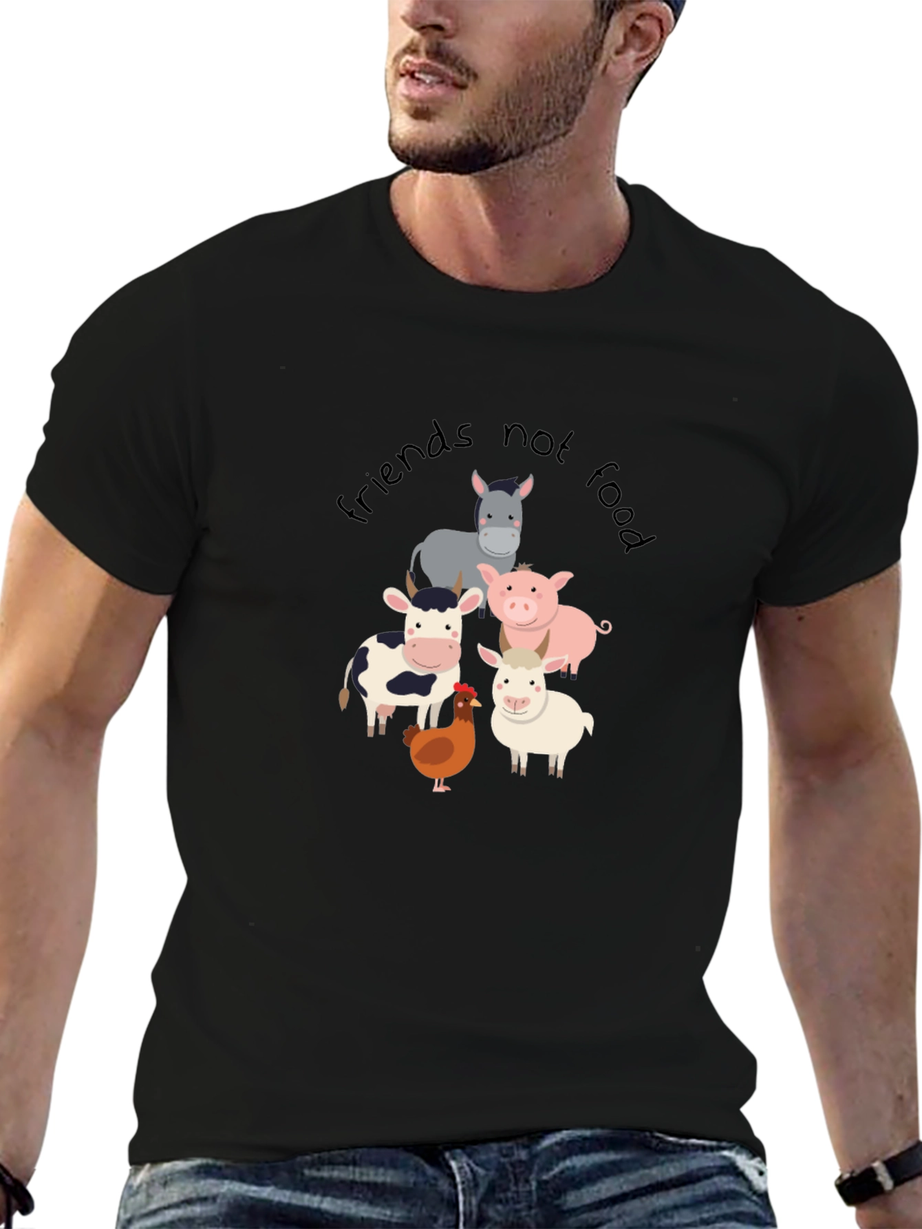 Friends Not Food T-Shirt - Vegan Animal Lover Tee