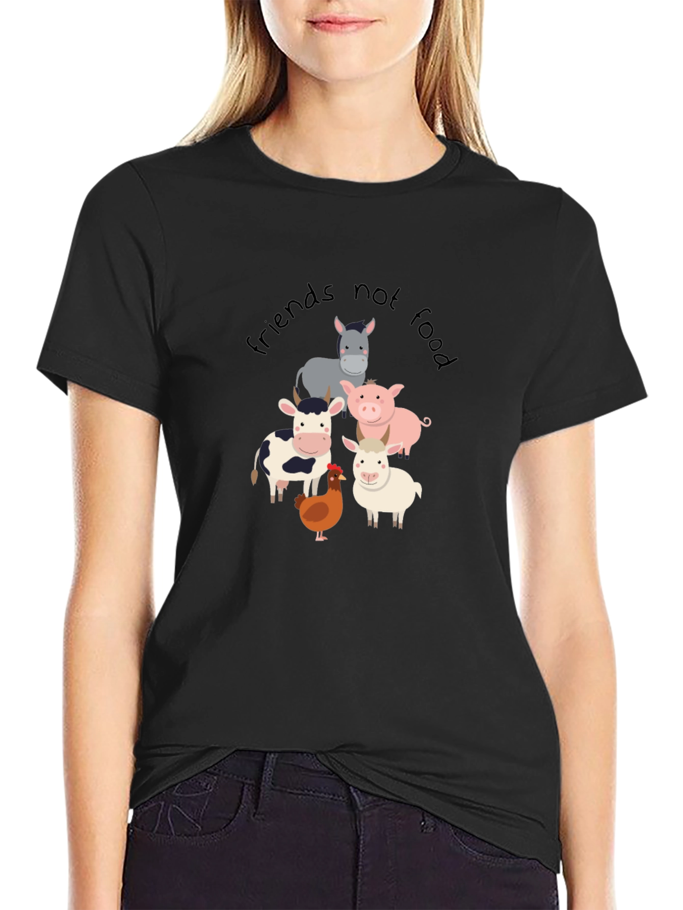 Friends Not Food T-Shirt - Vegan Animal Lover Tee