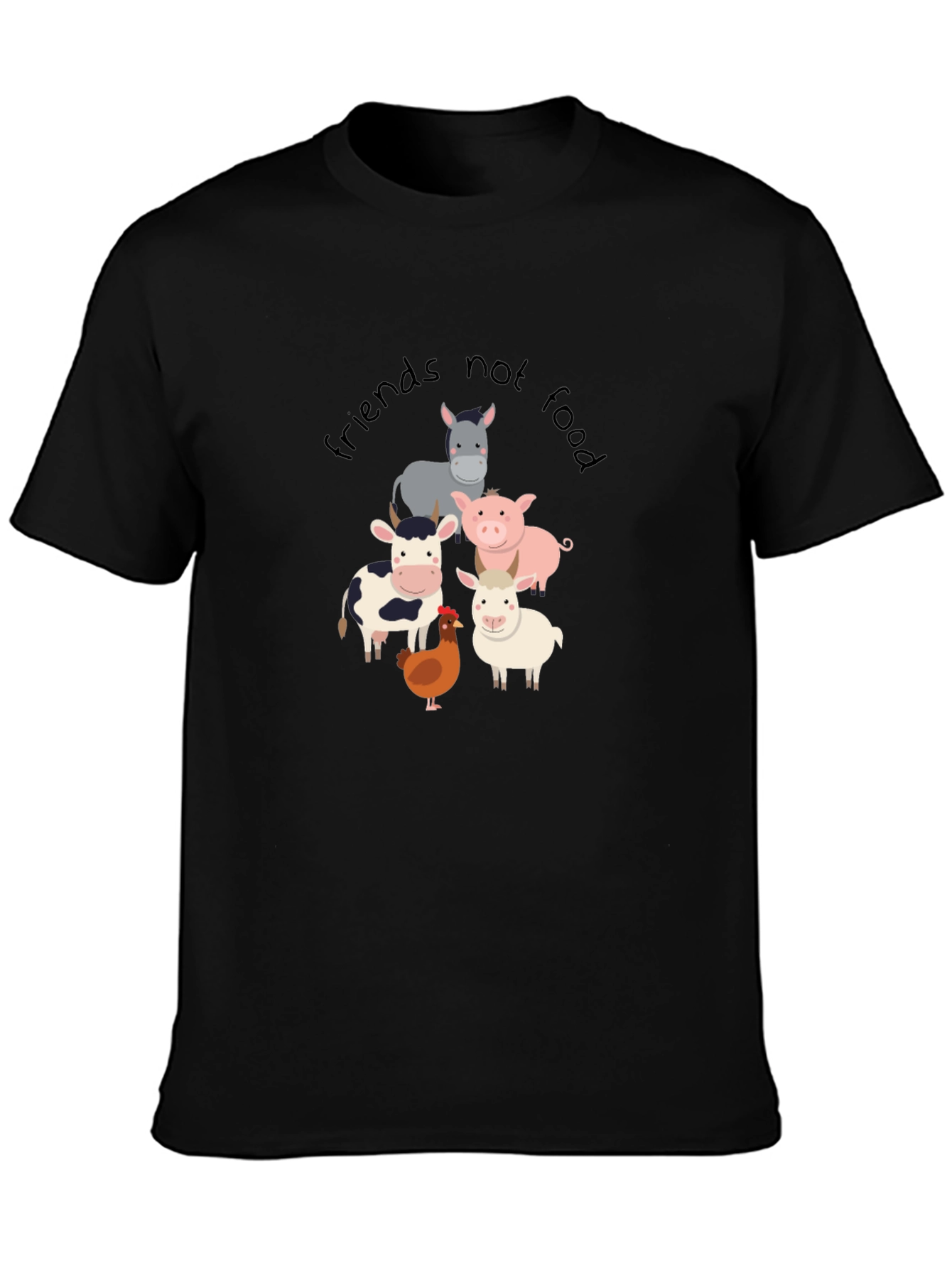 Friends Not Food T-Shirt - Vegan Animal Lover Tee