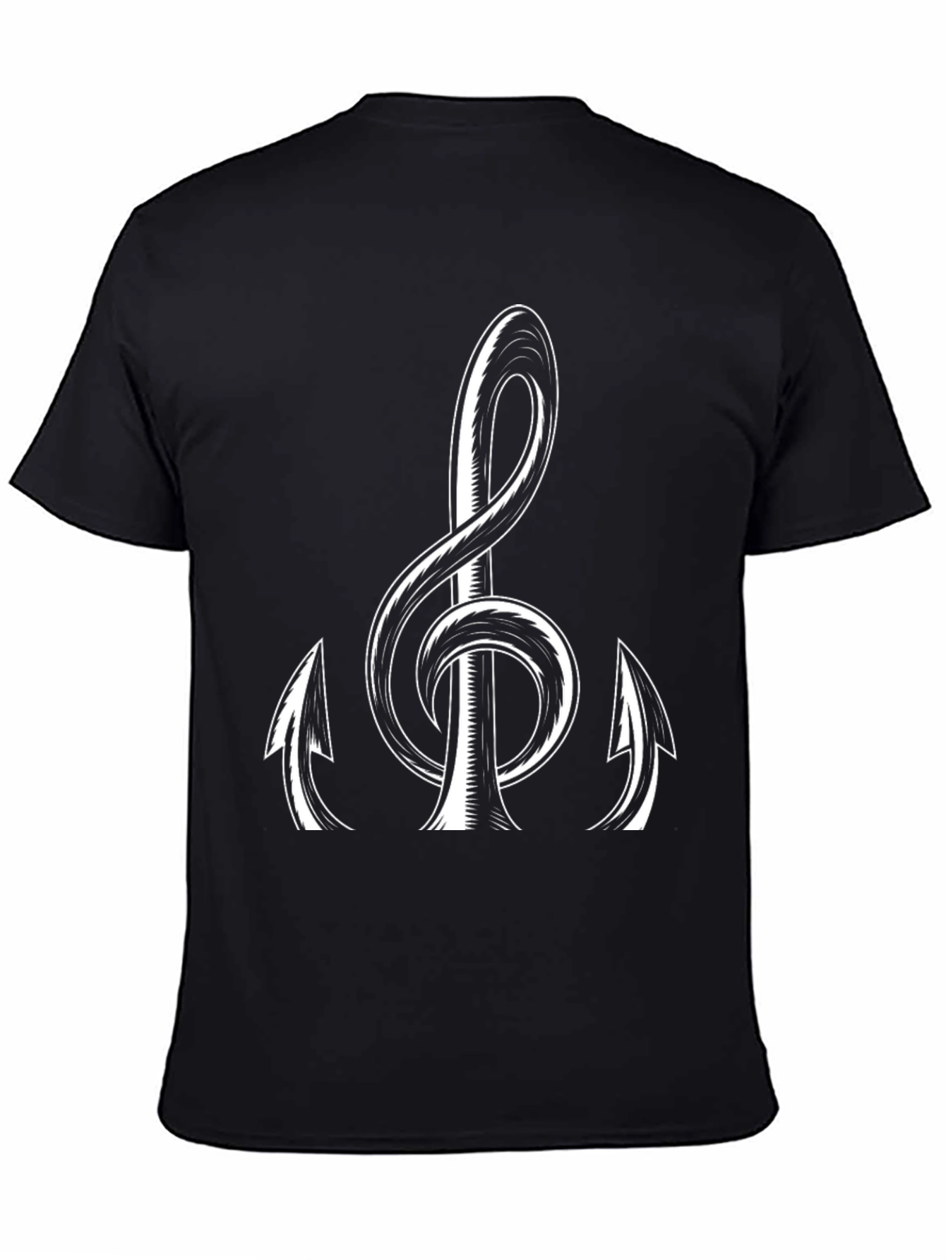 Musical Treble Clef Graphic Tee - Black