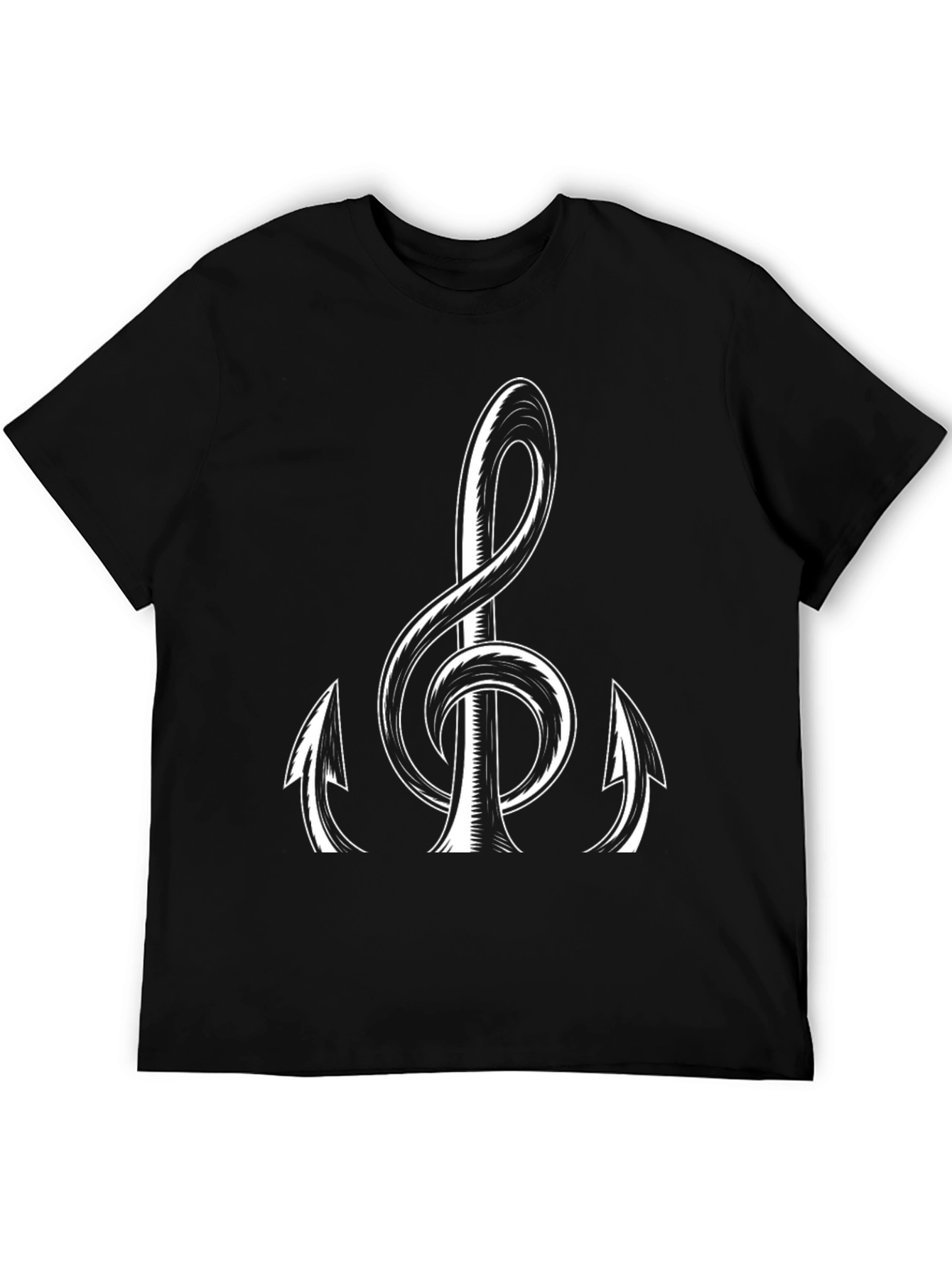 Musical Treble Clef Graphic Tee - Black