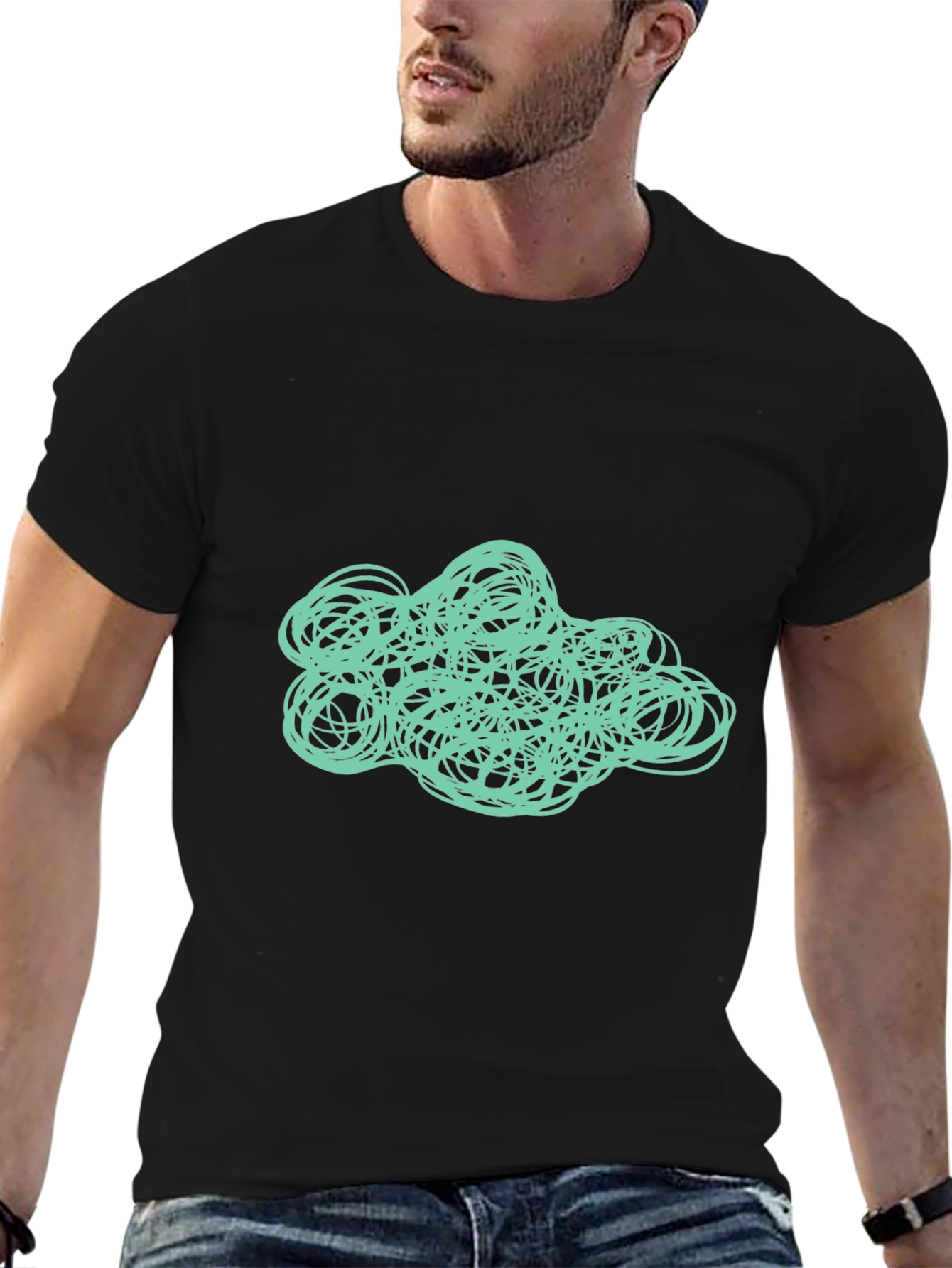 Abstract Scribble Graphic Tee - Modern Art Shirt