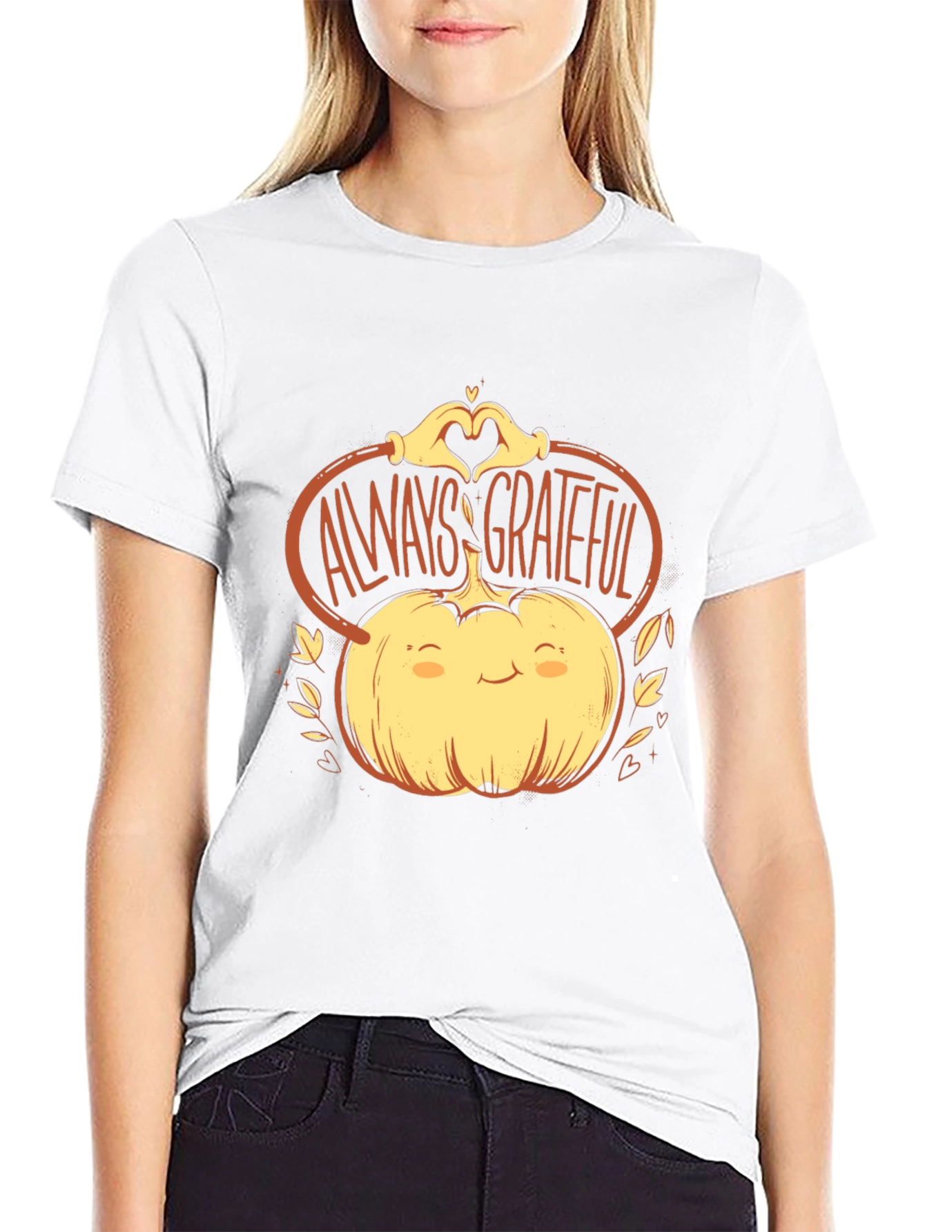 Always Grateful Pumpkin Graphic Tee - Thanksgiving