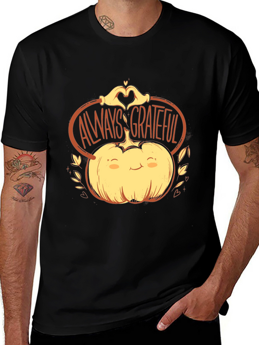 Always Grateful Pumpkin Graphic Tee - Thanksgiving