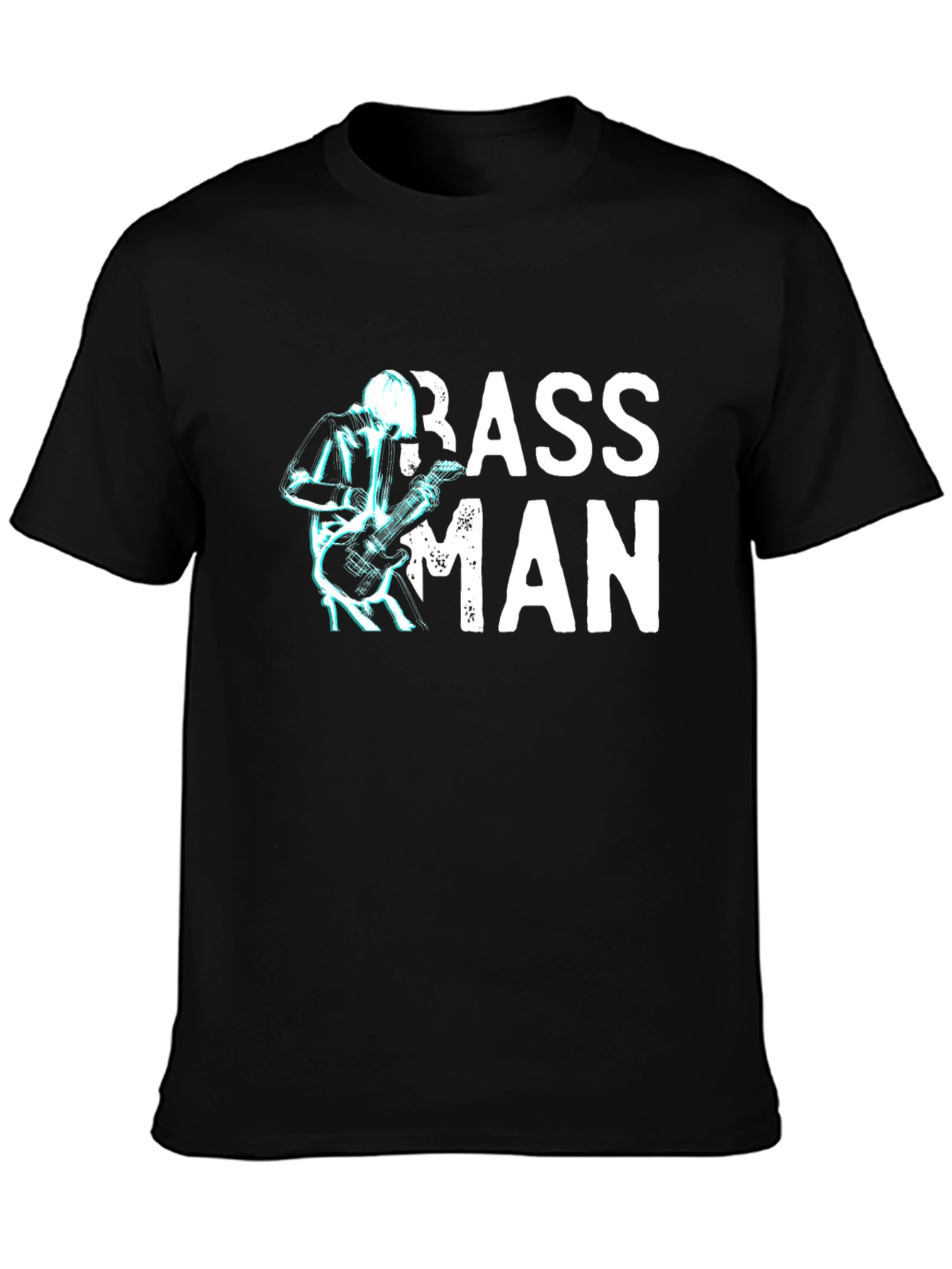 Bass Man Graphic T-Shirt - Black Cotton Tee