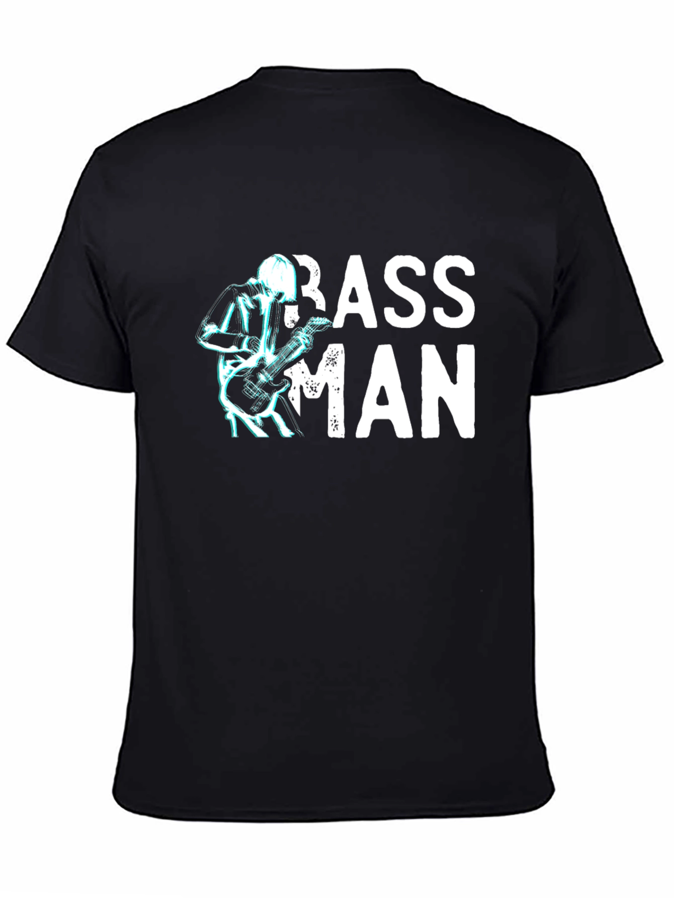 Bass Man Graphic T-Shirt - Black Cotton Tee
