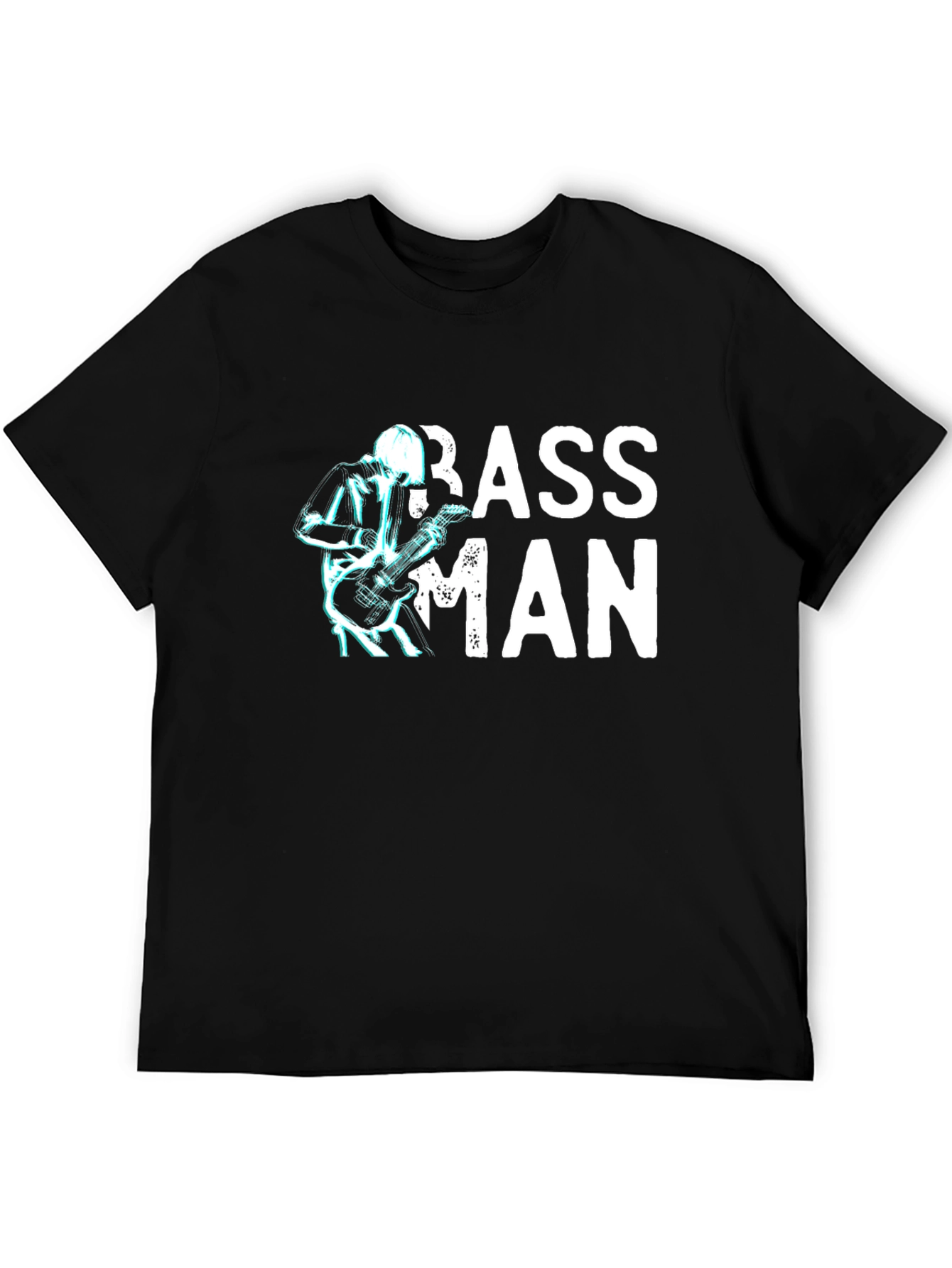 Bass Man Graphic T-Shirt - Black Cotton Tee
