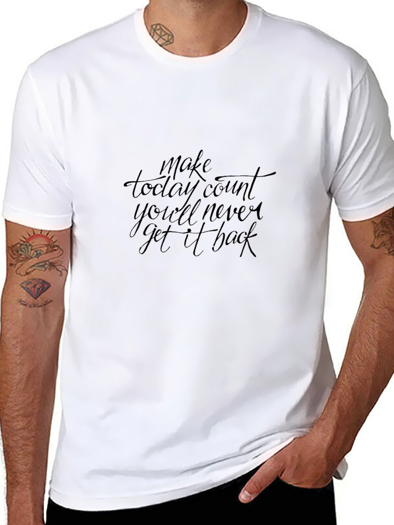 Inspirational Black T-Shirt - Make Today Count