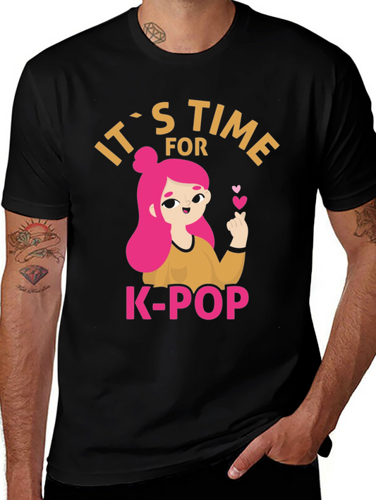 Its Time for K-Pop Black Graphic Tee