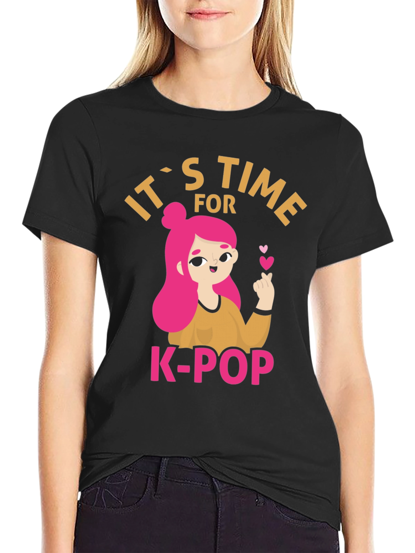 Its Time for K-Pop Black Graphic Tee