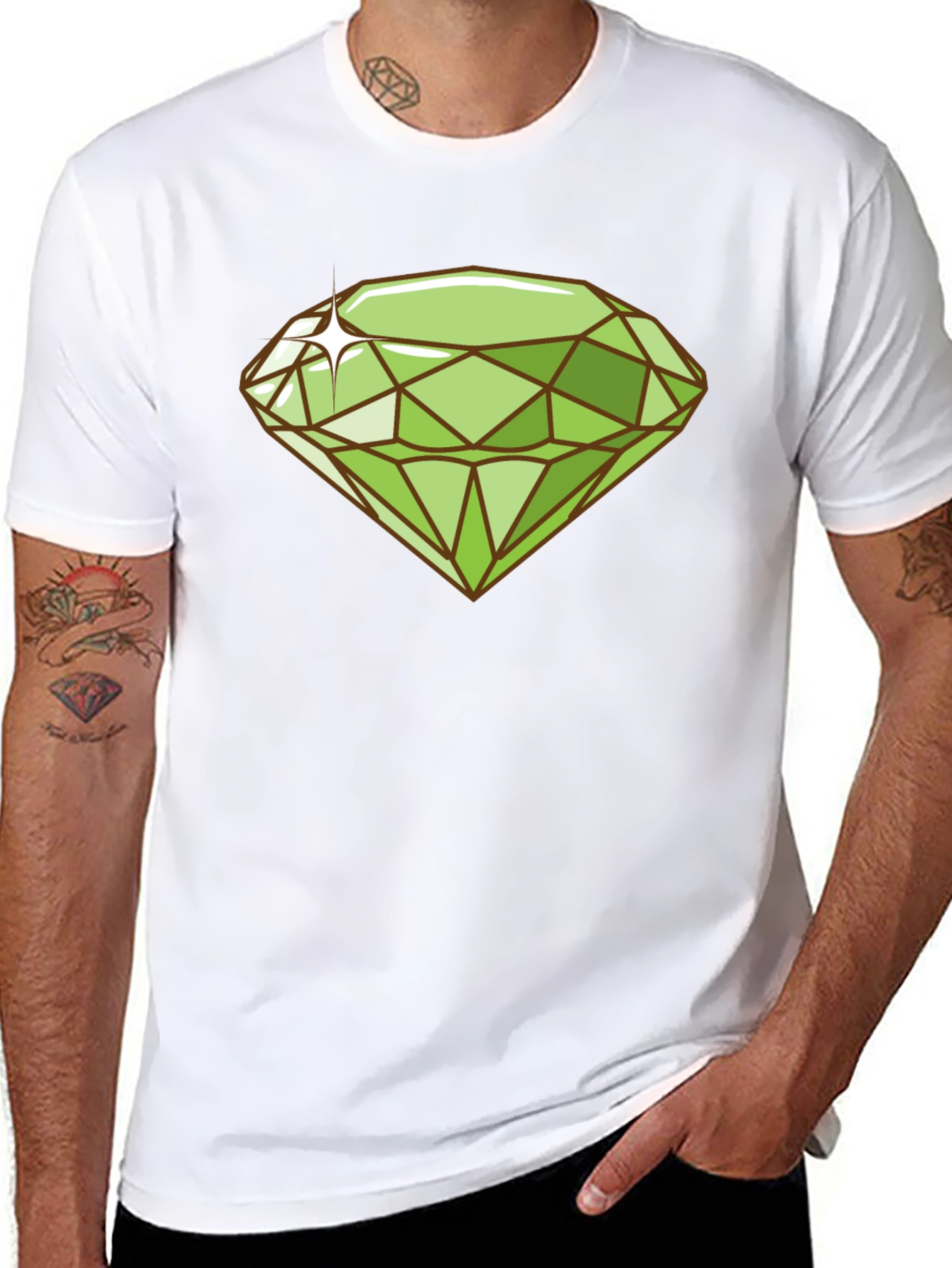 Emerald Gemstone Graphic Tee - Trendy Style