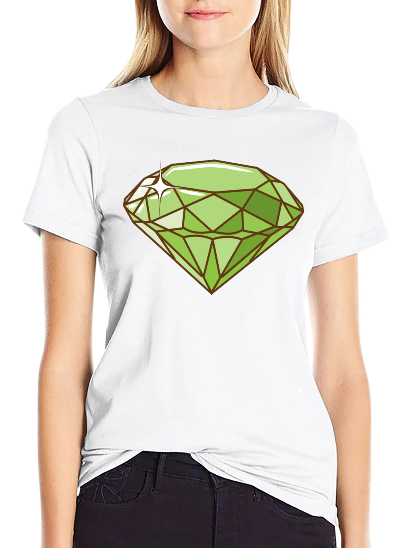 Emerald Gemstone Graphic Tee - Trendy Style