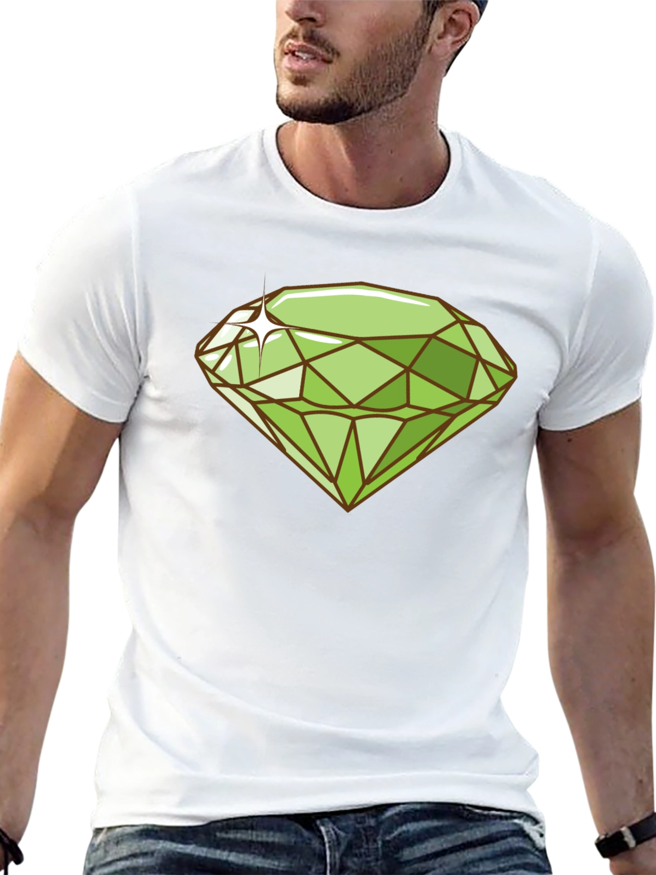 Emerald Gemstone Graphic Tee - Trendy Style