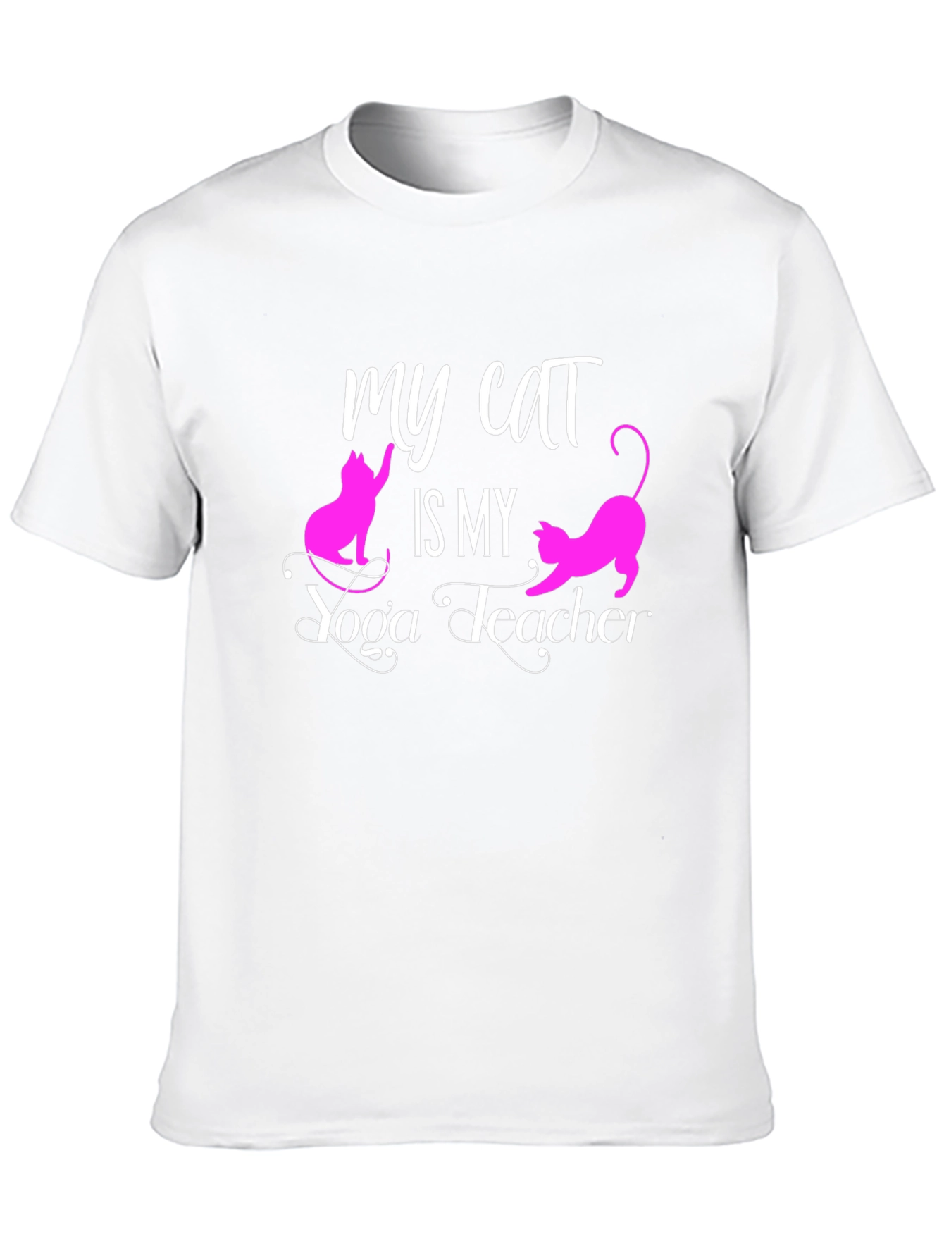 My Cat is My Yoga Teacher Black T-Shirt