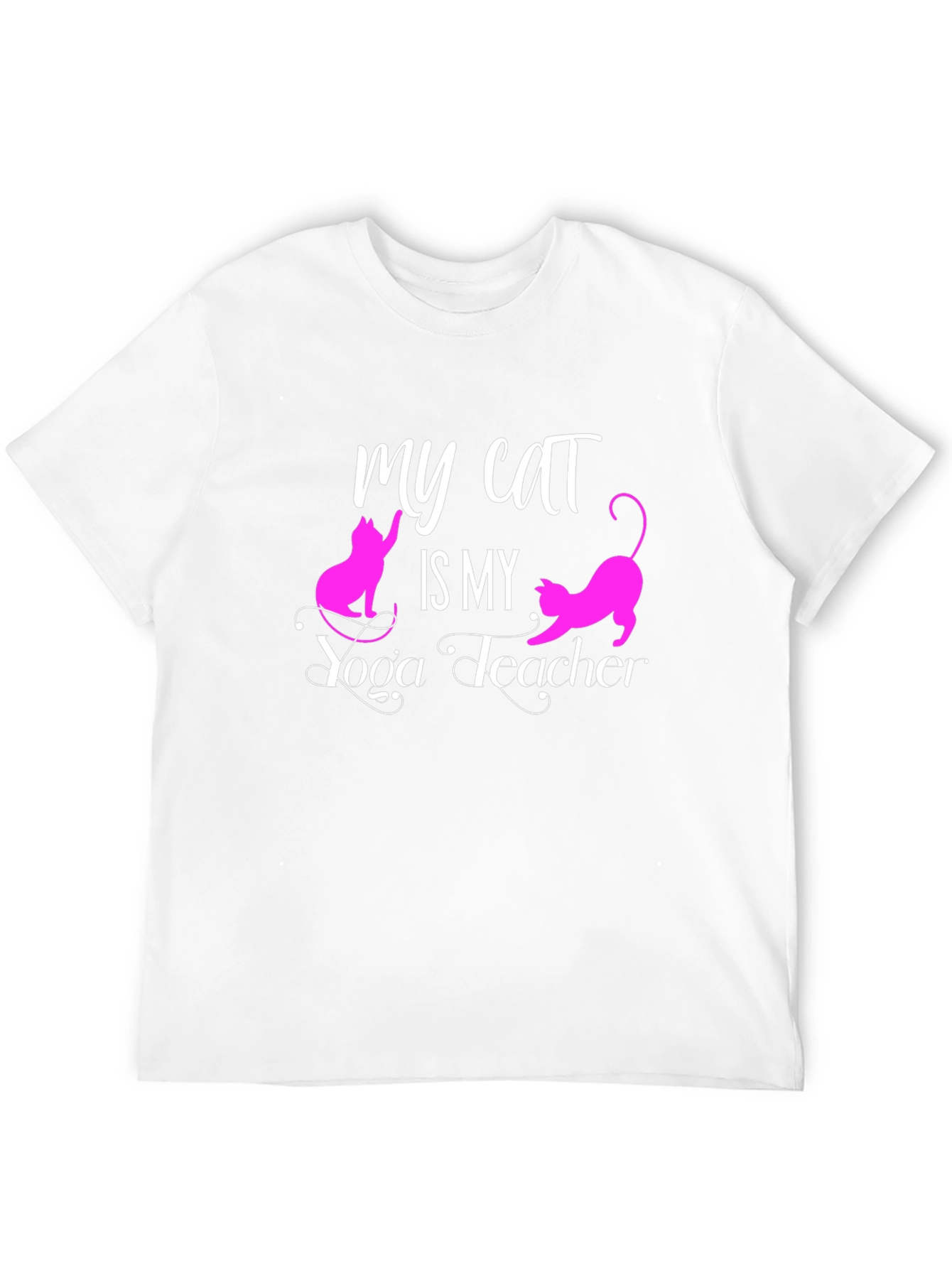 My Cat is My Yoga Teacher Black T-Shirt