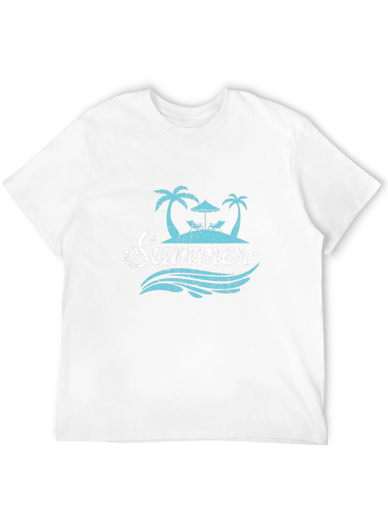 Summer Beach T-Shirt - Palm Tree Island Graphic Tee