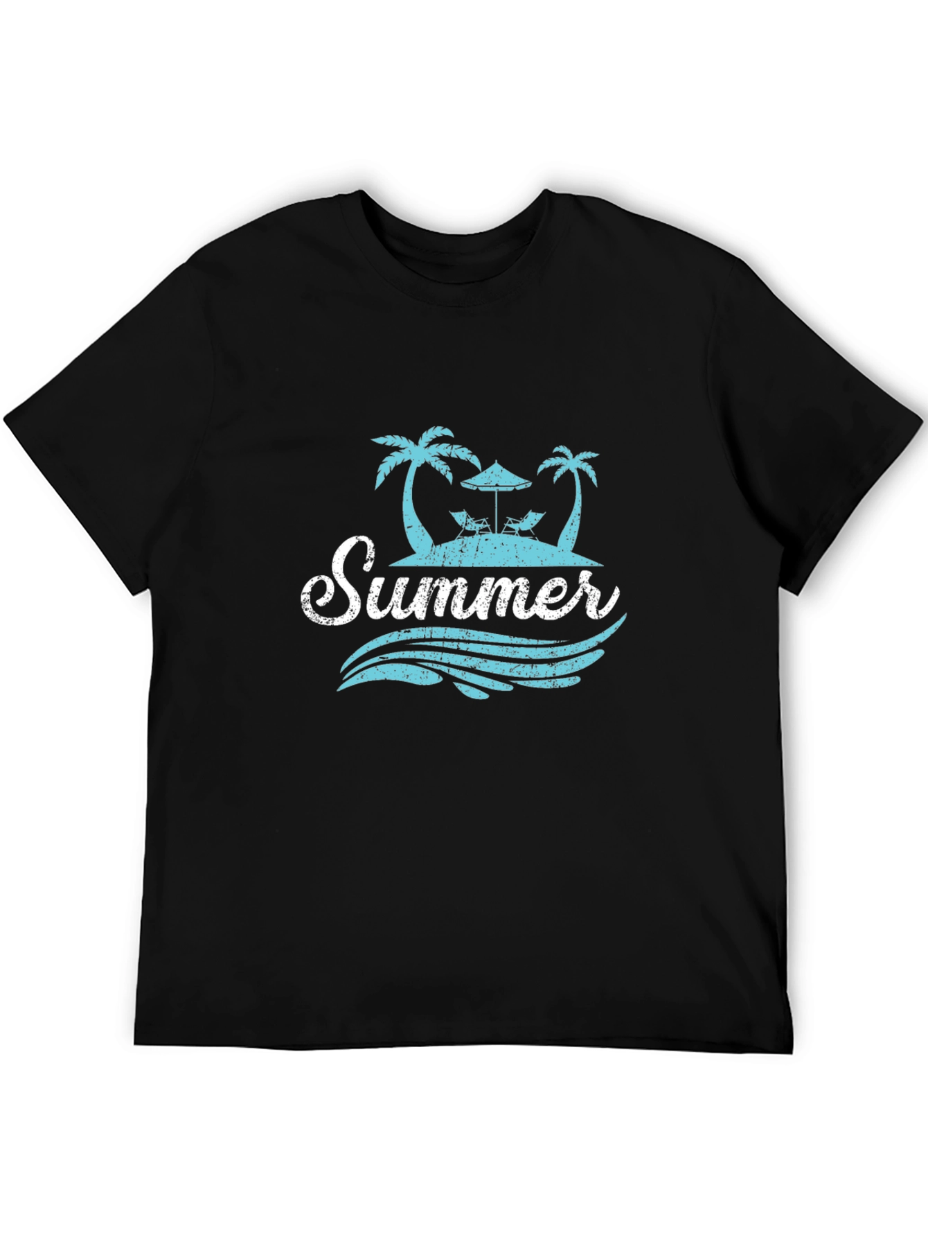Summer Beach T-Shirt - Palm Tree Island Graphic Tee