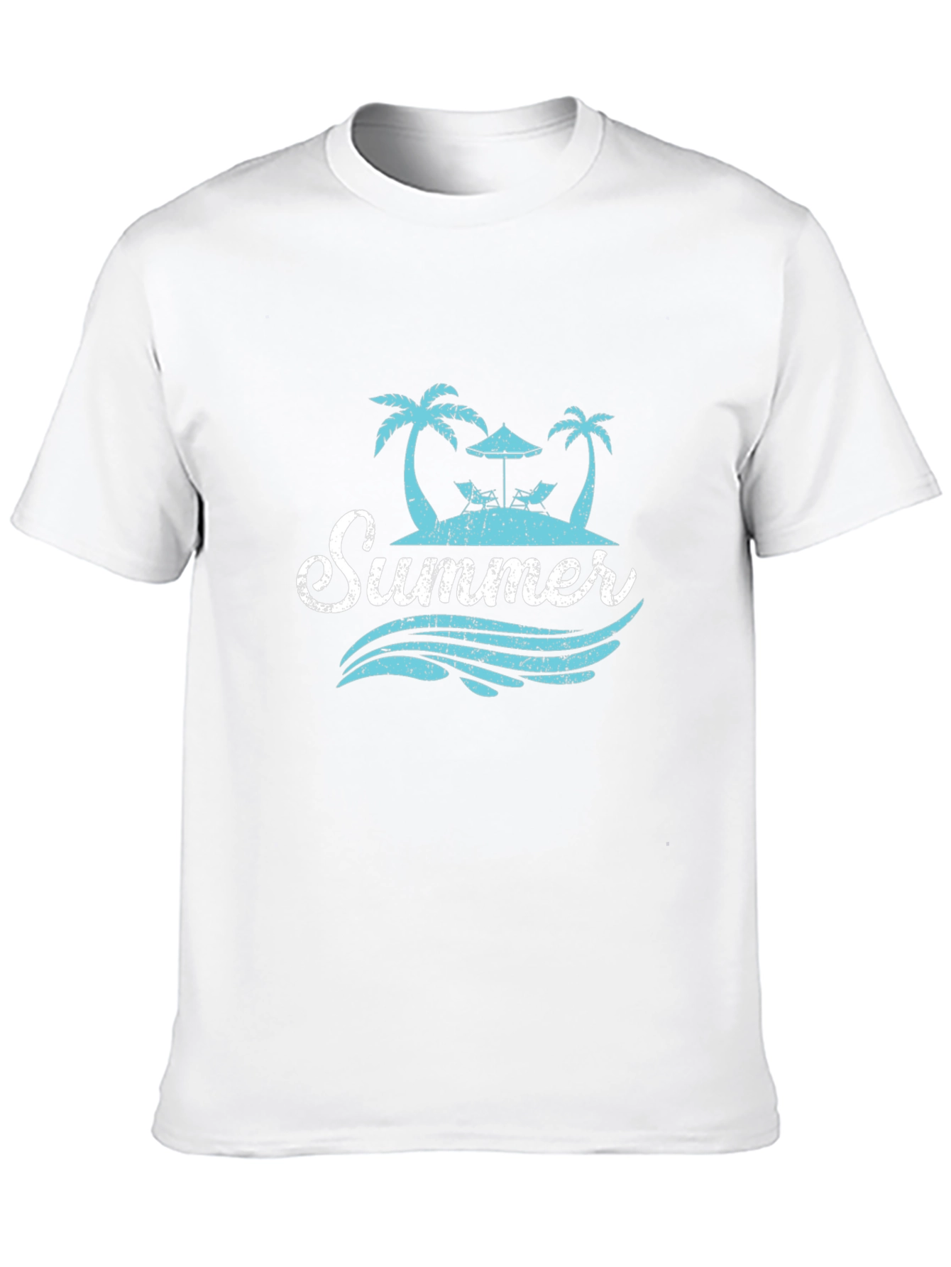 Summer Beach T-Shirt - Palm Tree Island Graphic Tee
