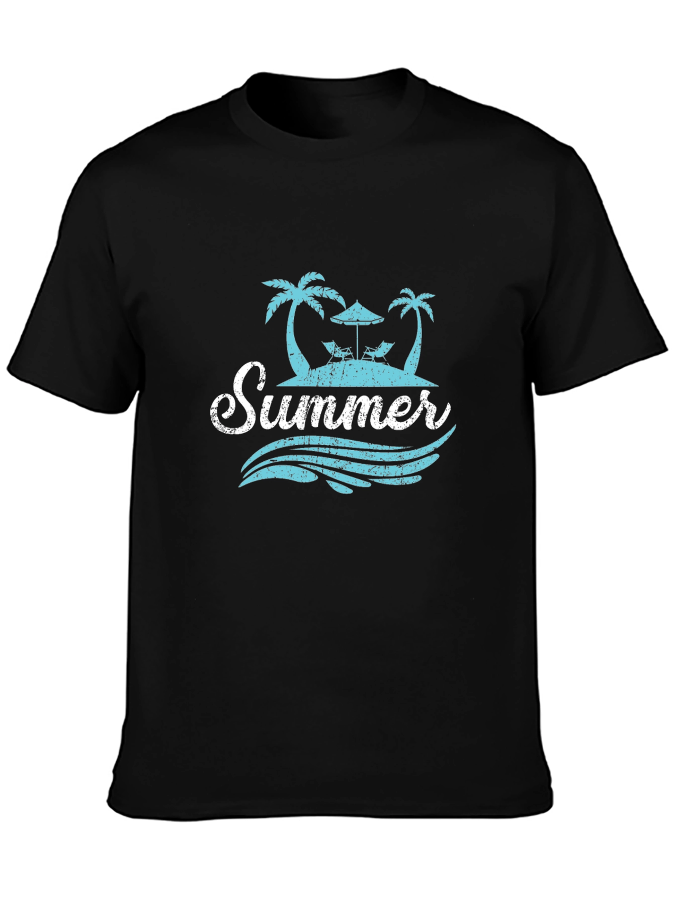 Summer Beach T-Shirt - Palm Tree Island Graphic Tee