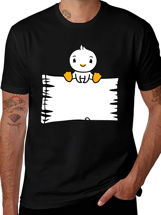 Duck Cartoon Graphic Black T-Shirt