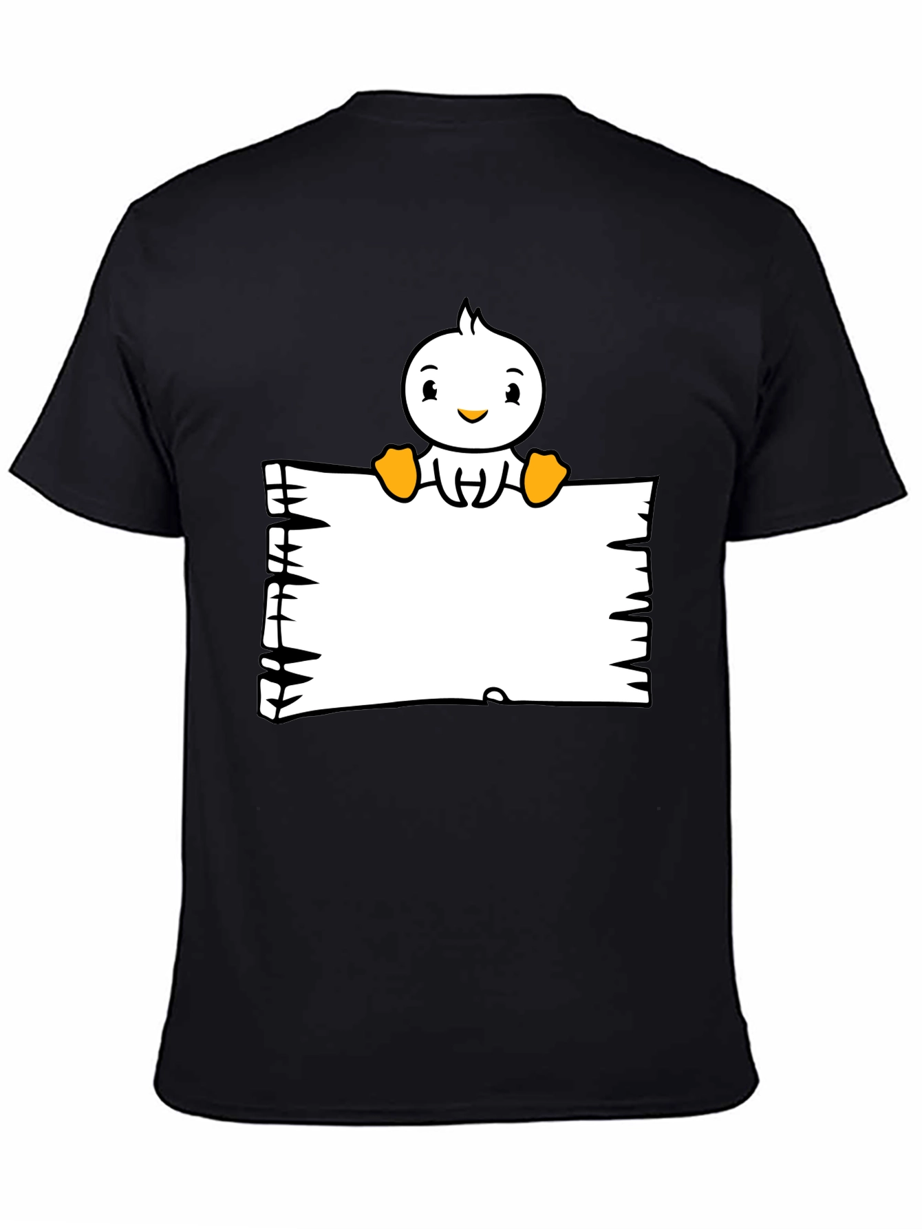 Duck Cartoon Graphic Black T-Shirt