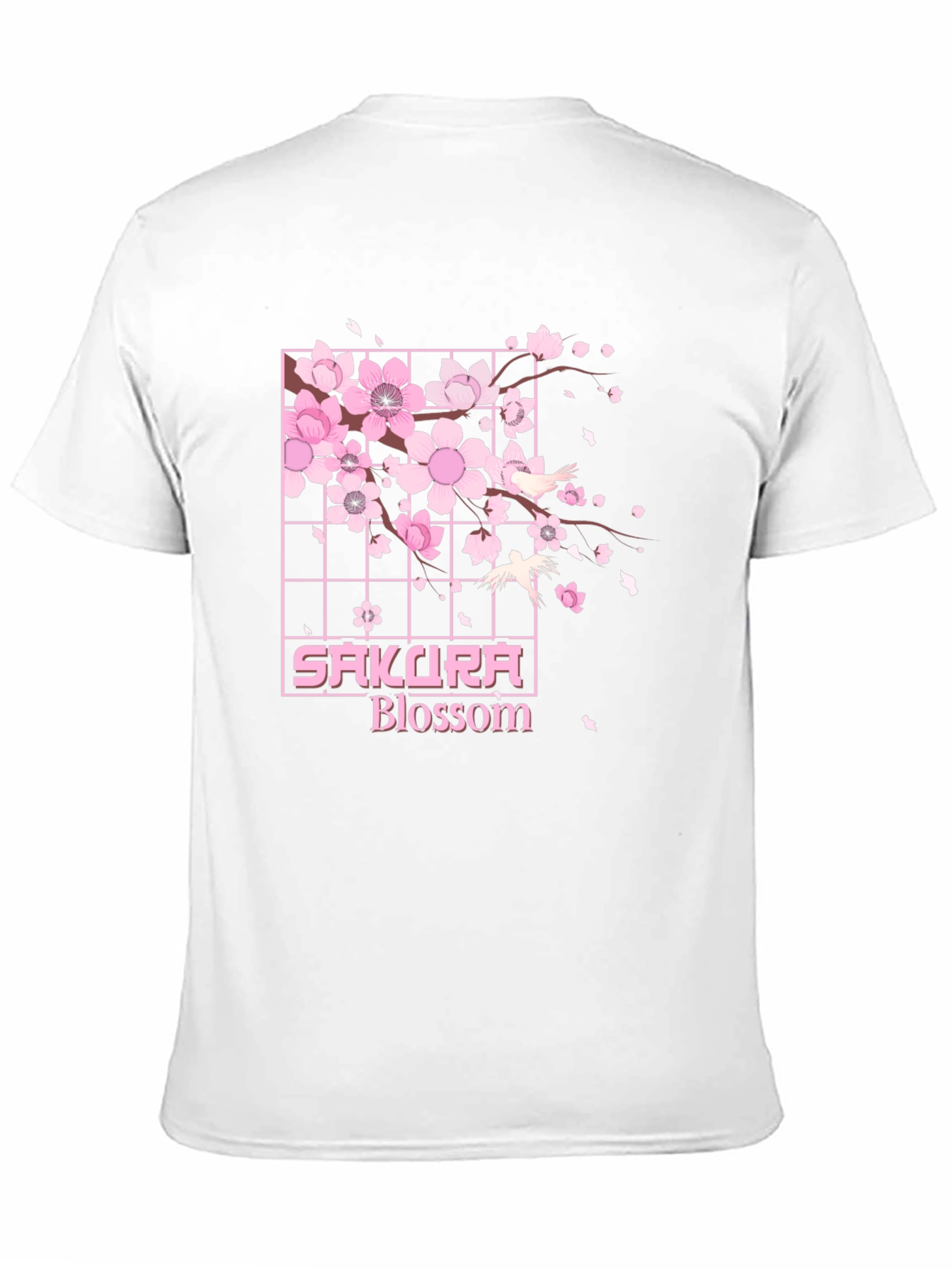 Sakura Blossom Graphic Tee - Black Cotton T-Shirt