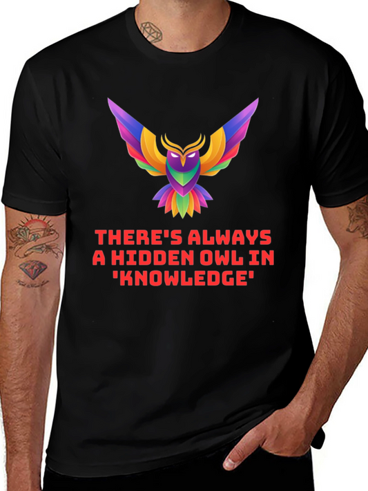 Hidden Owl Knowledge Tee - Unique Graphic T-Shirt