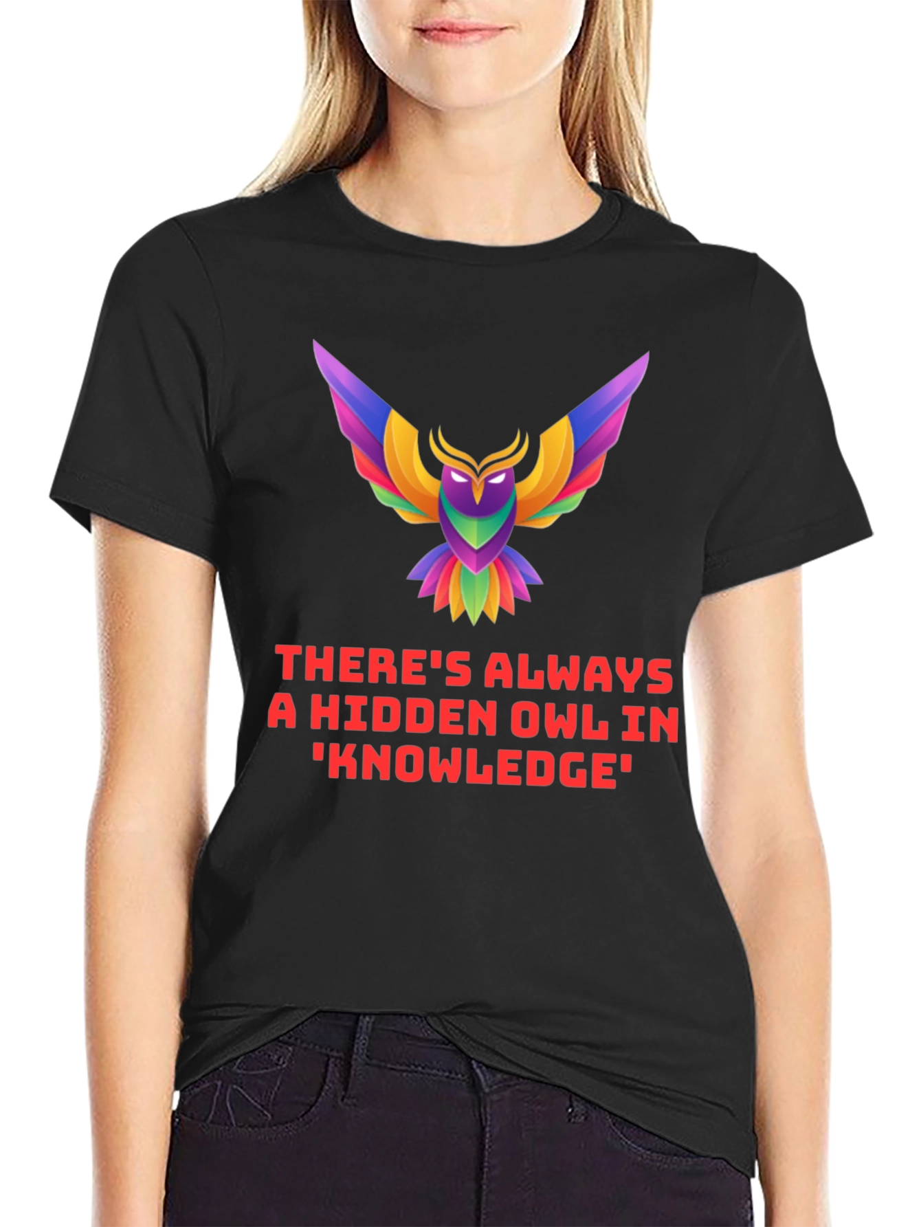 Hidden Owl Knowledge Tee - Unique Graphic T-Shirt