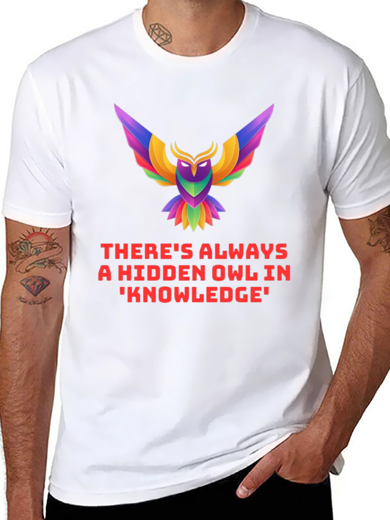 Hidden Owl Knowledge Tee - Unique Graphic T-Shirt