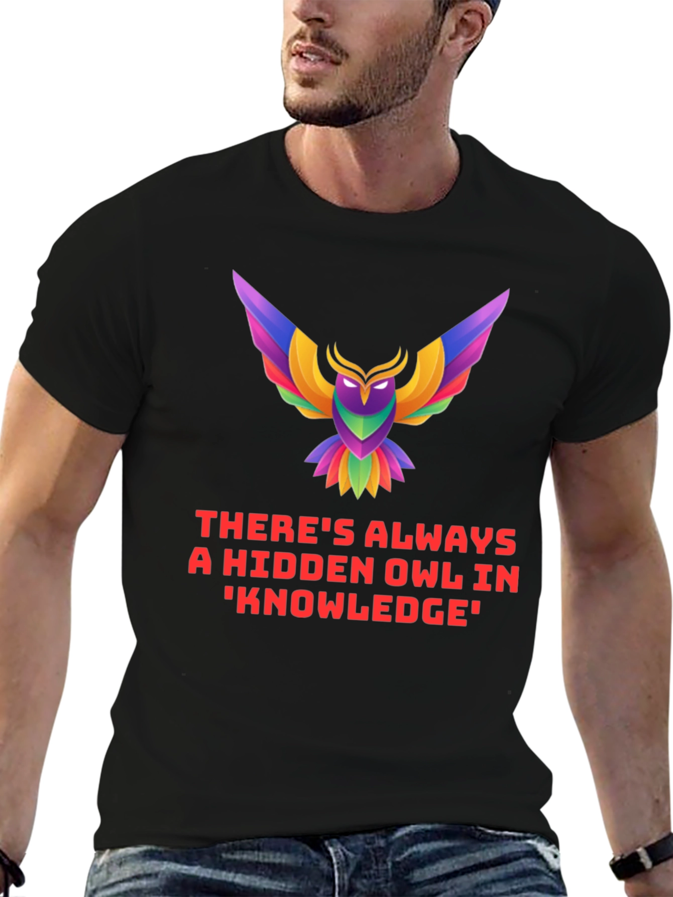 Hidden Owl Knowledge Tee - Unique Graphic T-Shirt