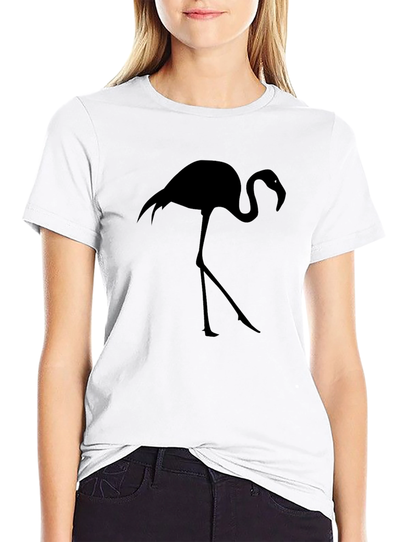 Mens Black Flamingo Graphic Tee - Casual Style