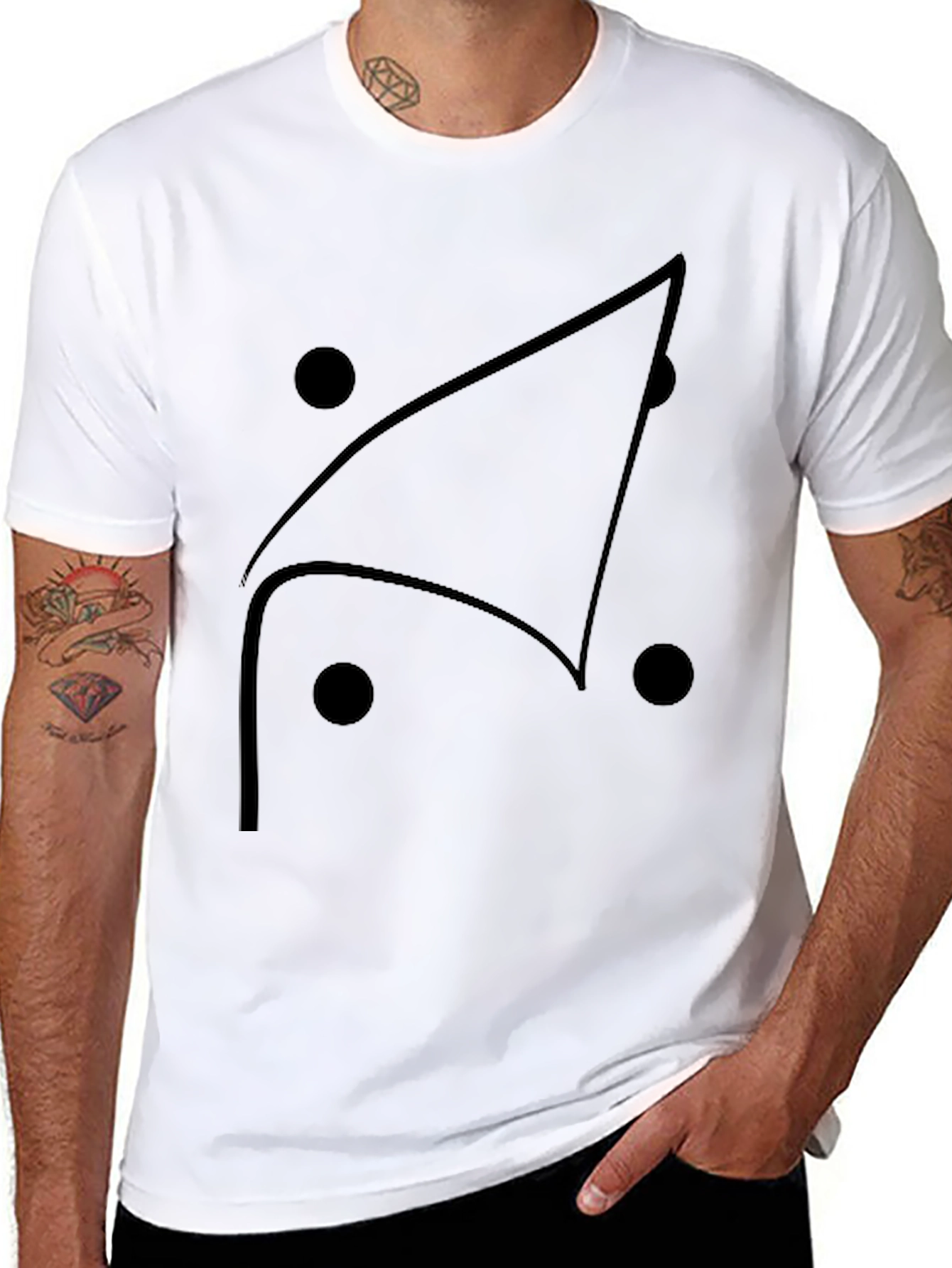 Geometric Graphic Tee - Modern Black T-Shirt