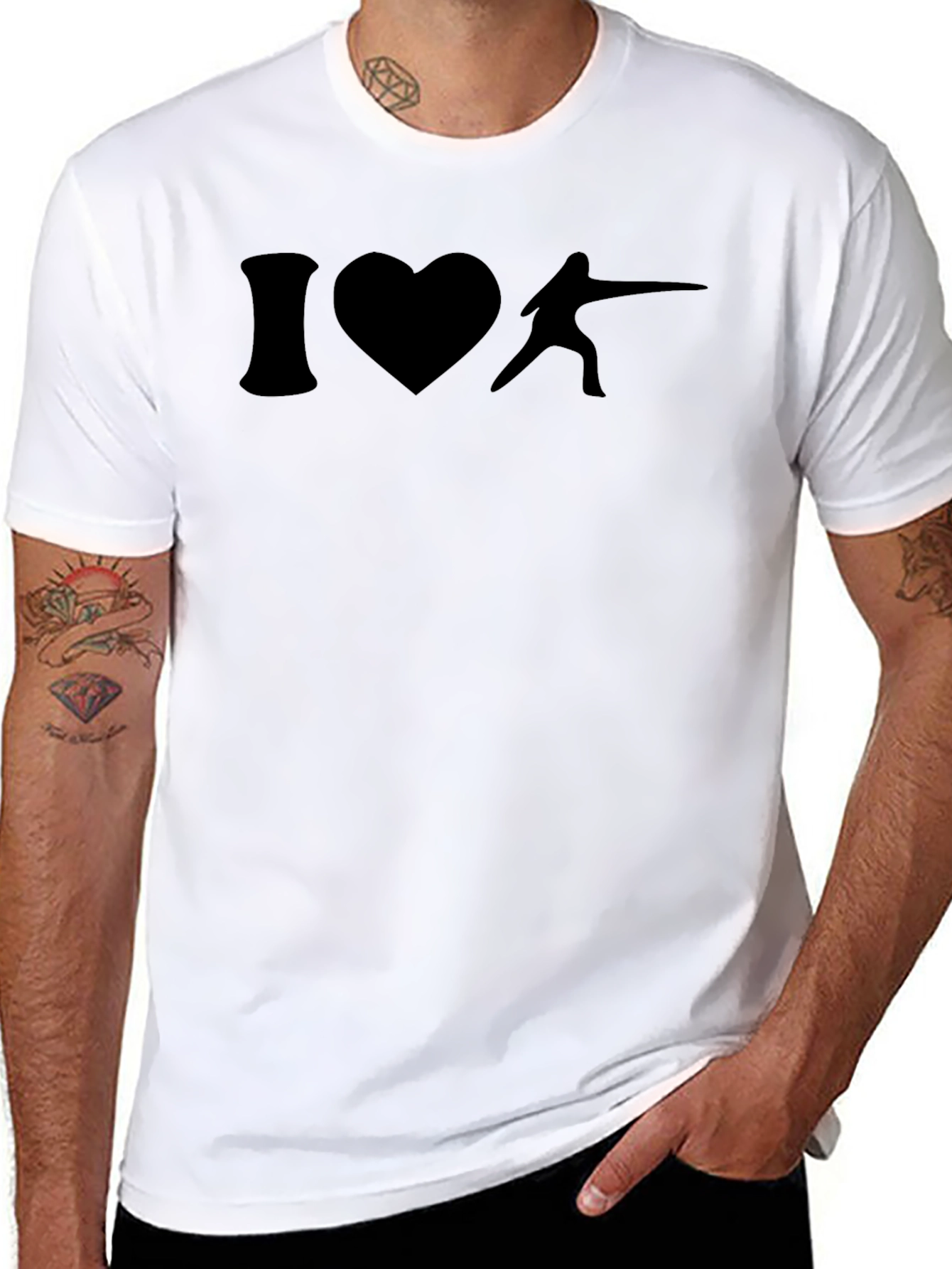 I Heart Fencing T-Shirt - Black